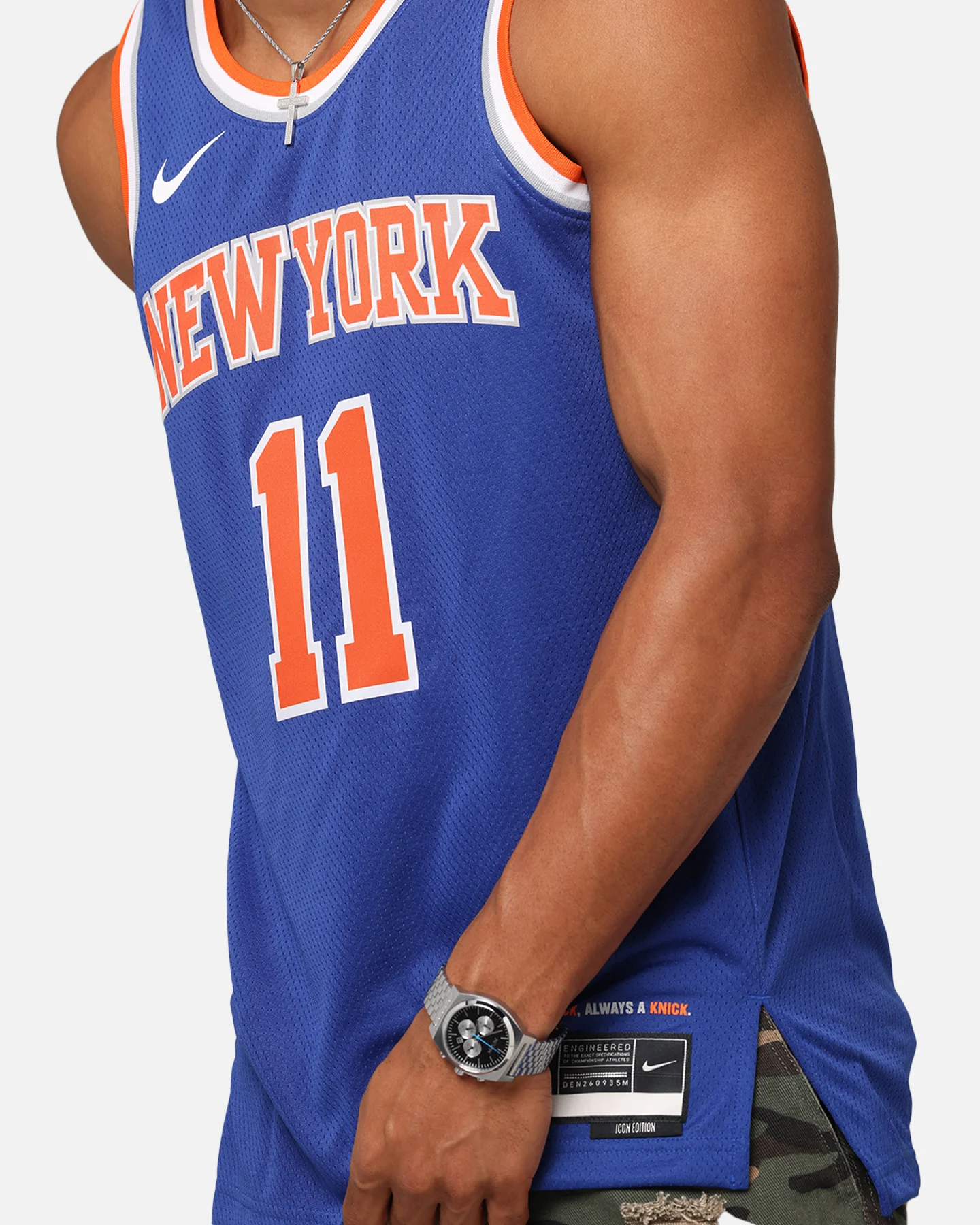 Nike Jalen Brunson New York Knicks #11 Icon Edition 2022/23 Nike Dri-Fit NBA Swingman Jersey Rush Blue - Image 7