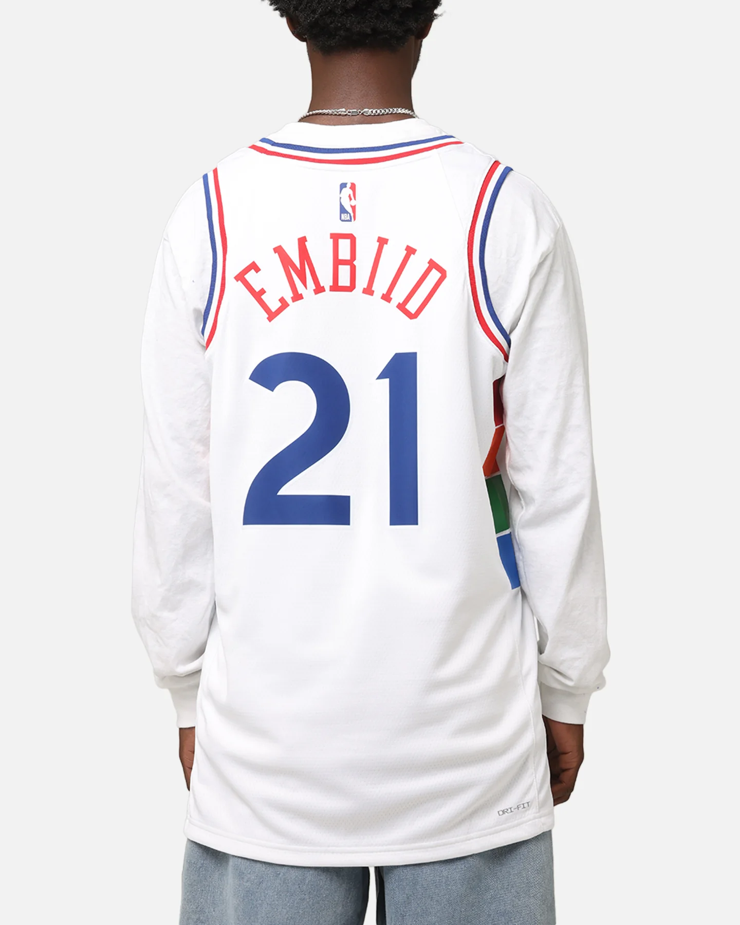 Nike Joel Embiid Philadelphia 76ers #21 City Edition 2024/25 Nike Dri-Fit NBA Swingman Jersey White - Image 2