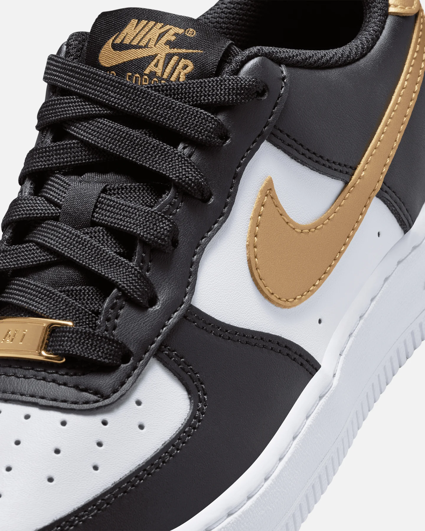 Nike Kids' Air Force 1 (GS) Black/Metallic Gold - Image 6