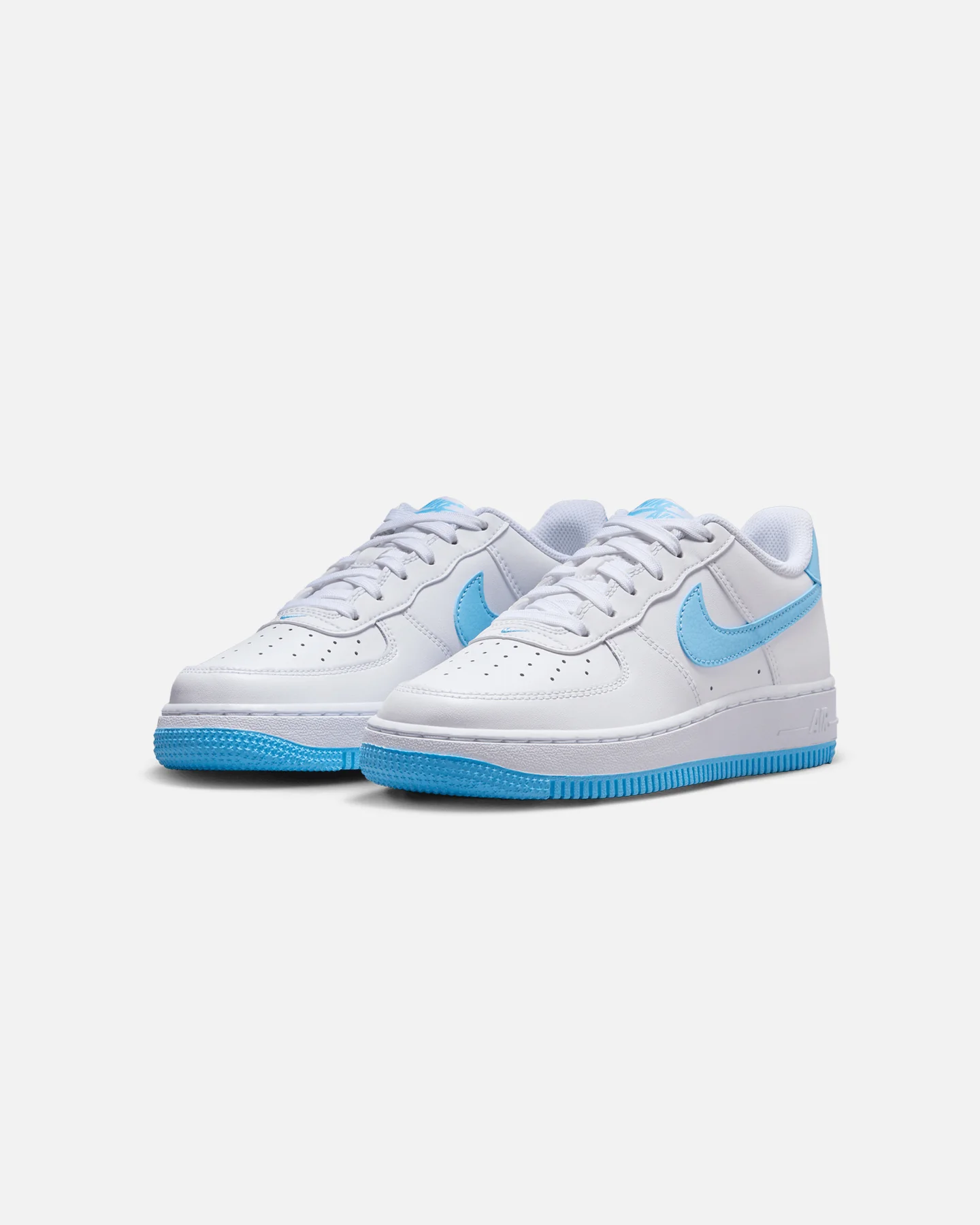 Nike Kids' Air Force 1 (GS) White/Aquarius Blue - Image 2