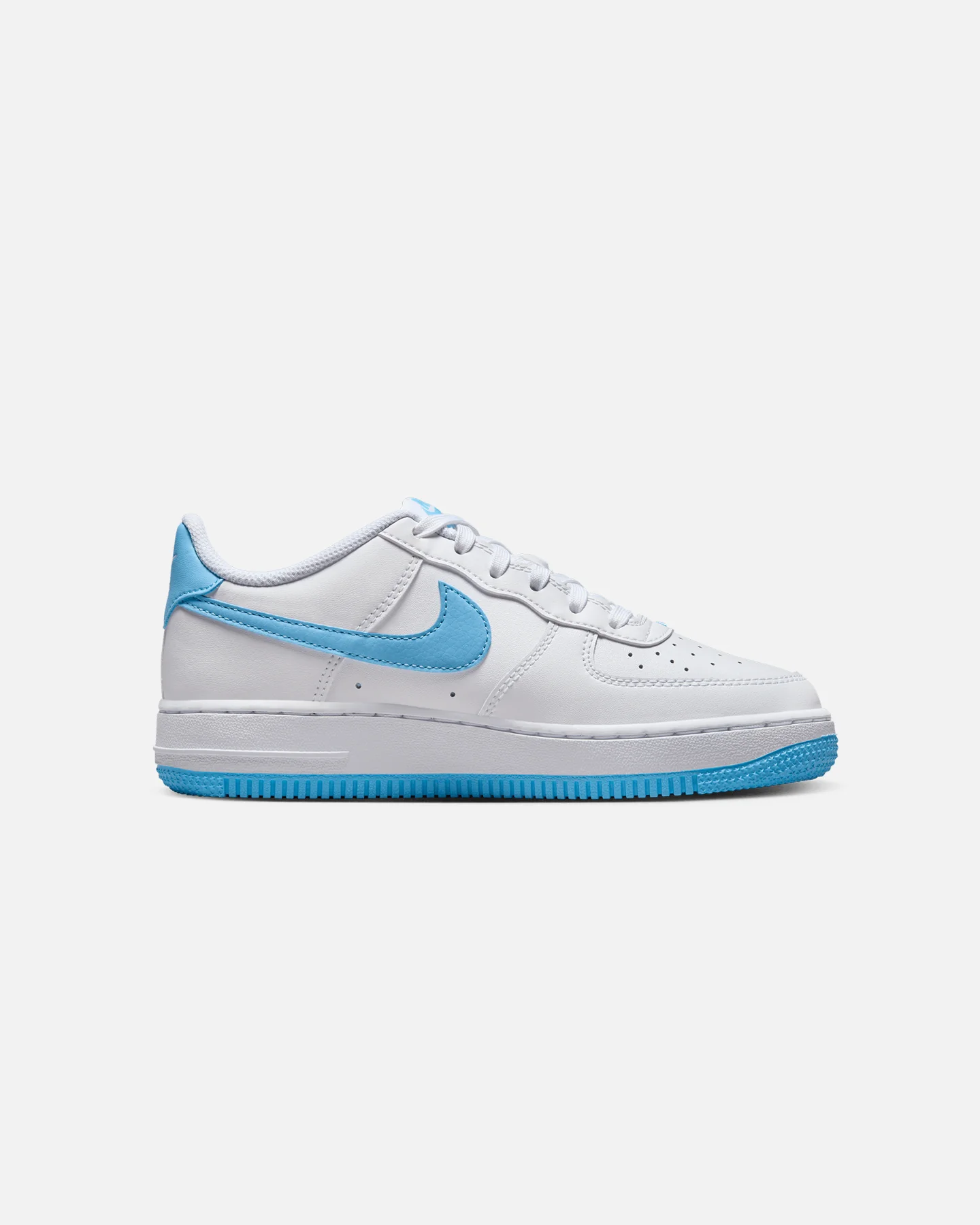 Nike Kids' Air Force 1 (GS) White/Aquarius Blue - Image 4