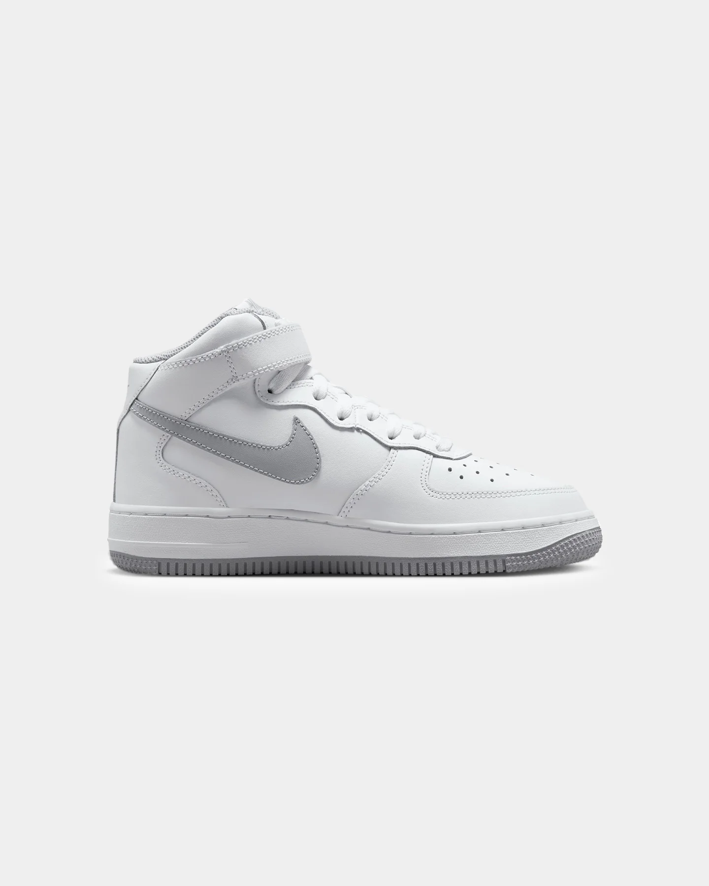 Nike Kids' Air Force 1 Mid LE (GS) White/Wolf Grey - Image 4