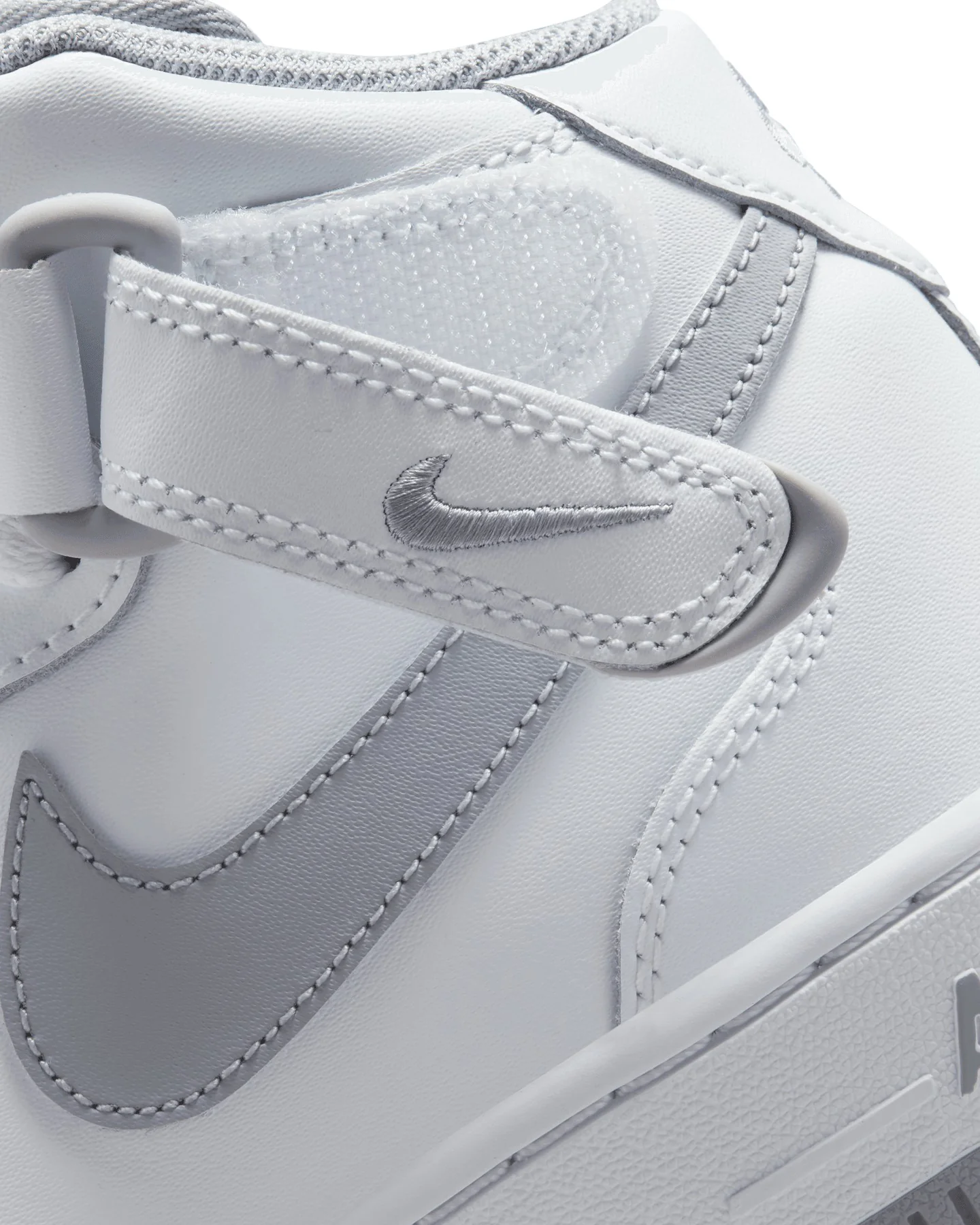 Nike Kids' Air Force 1 Mid LE (GS) White/Wolf Grey - Image 9