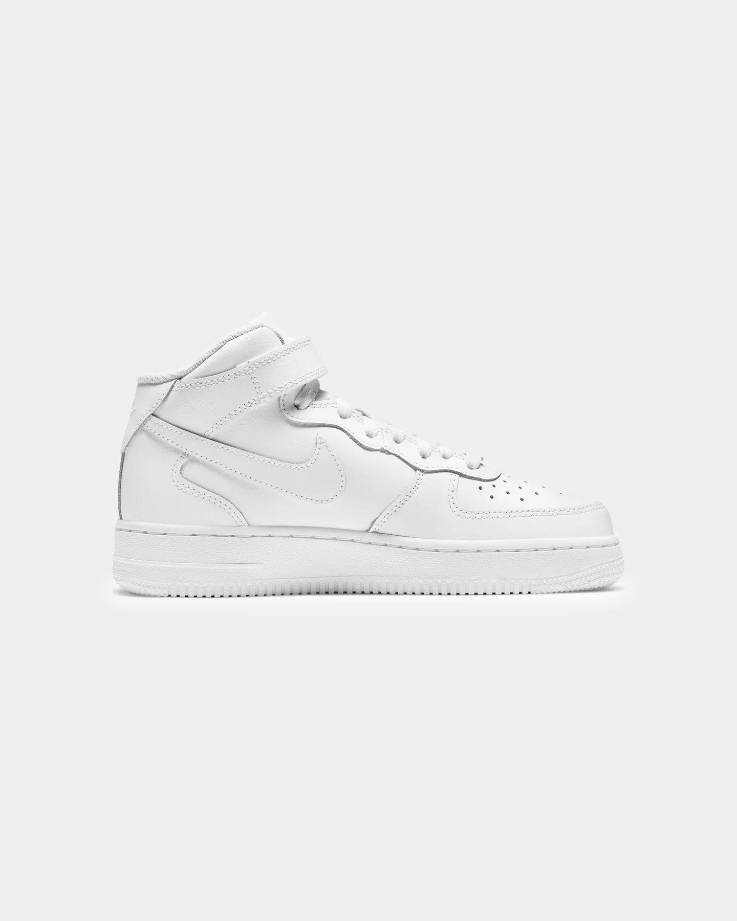 Nike Kids' Air Force 1 Mid LE (GS) White/White - Image 4