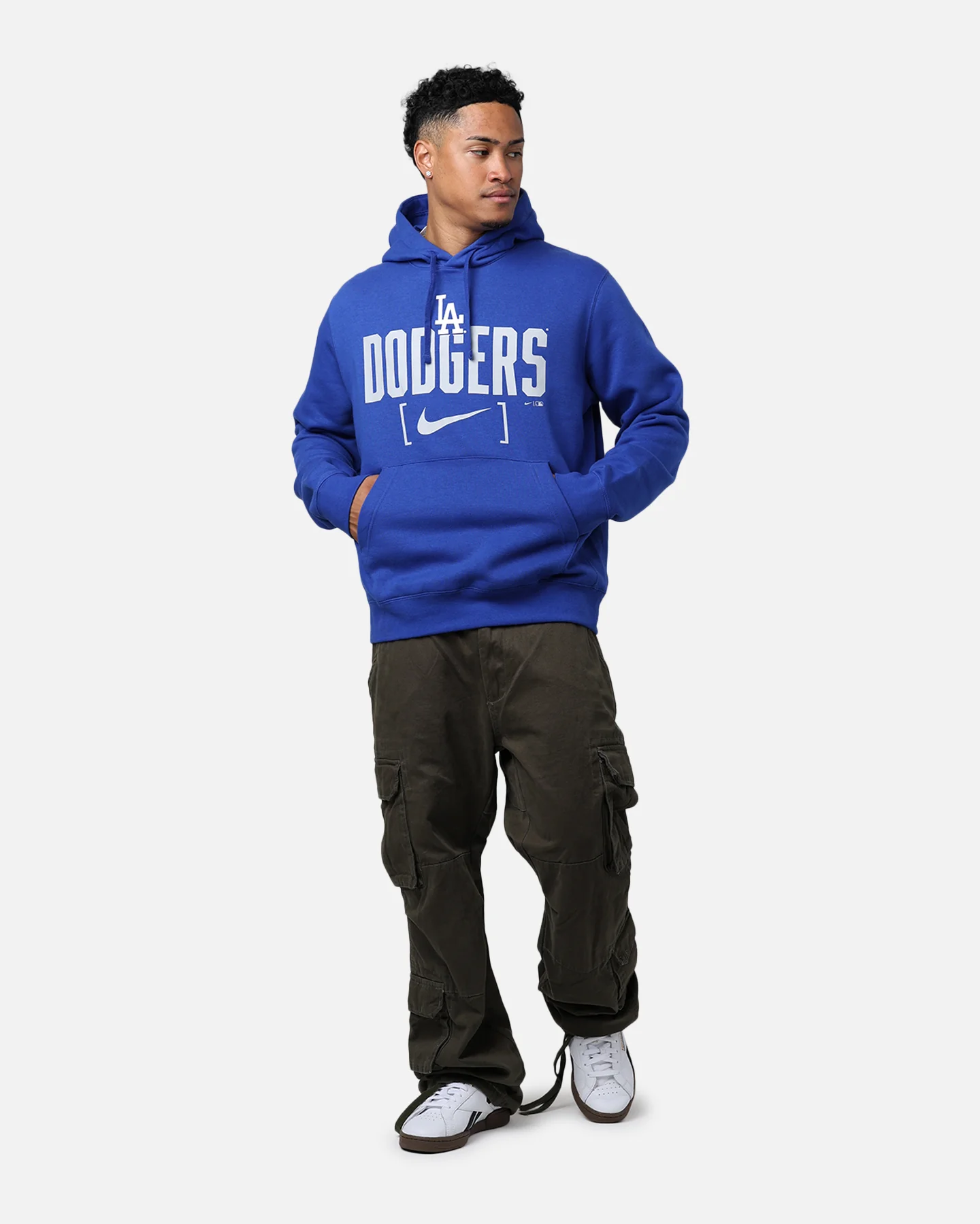 Nike Los Angeles Dodgers Club Slack Hoodie Rush Blue - Image 3
