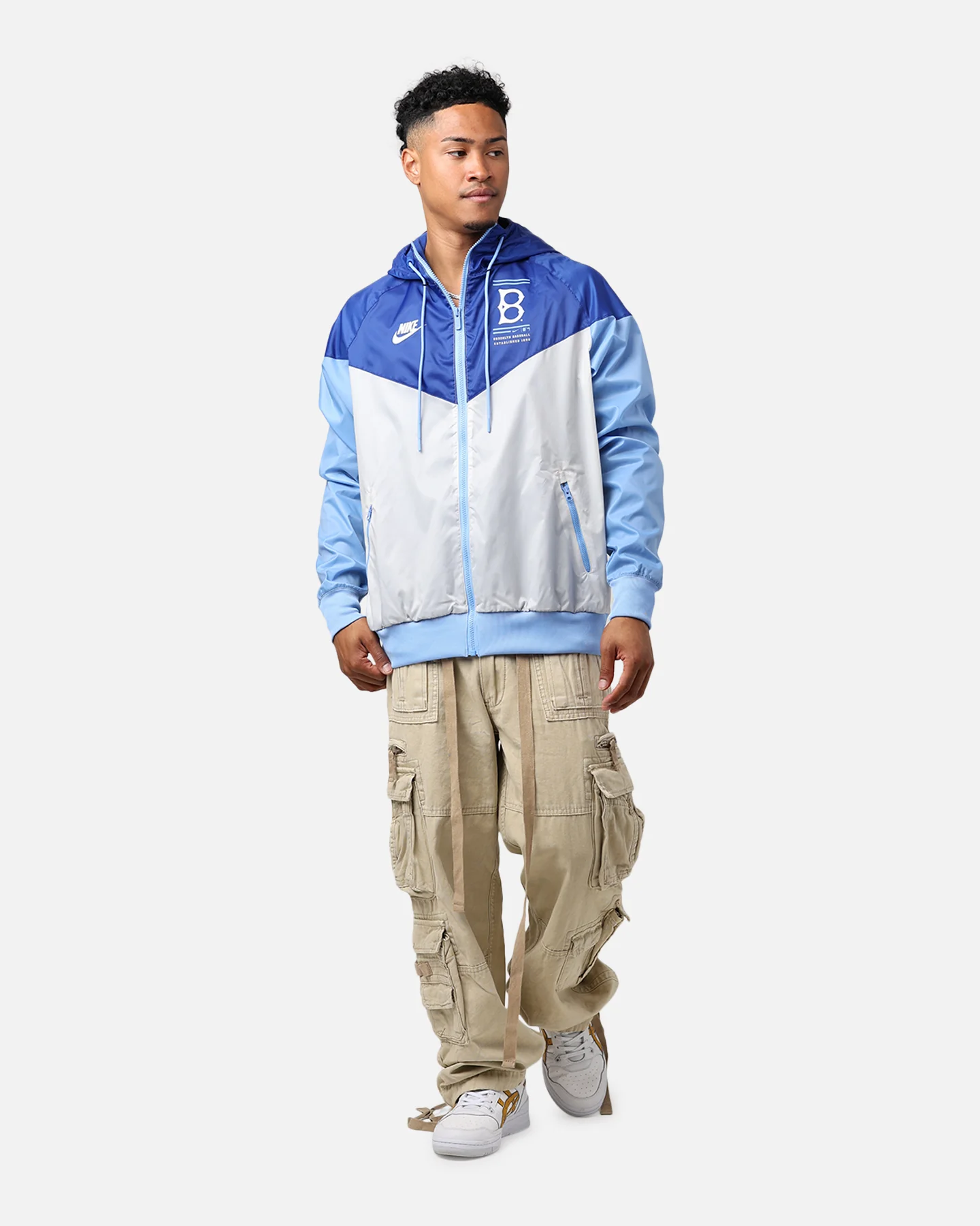 Nike Los Angeles Dodgers Cooperstown Windrunner Jacket Rush Blue/Light Bone - Image 3