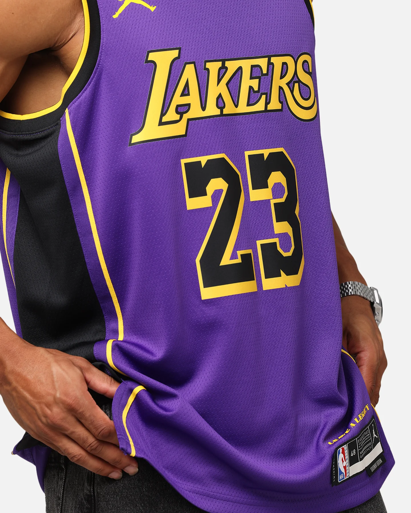 Nike Los Angeles Lakers Lebron James Dri-FIT Swingman Jersey Field Purple - Image 7