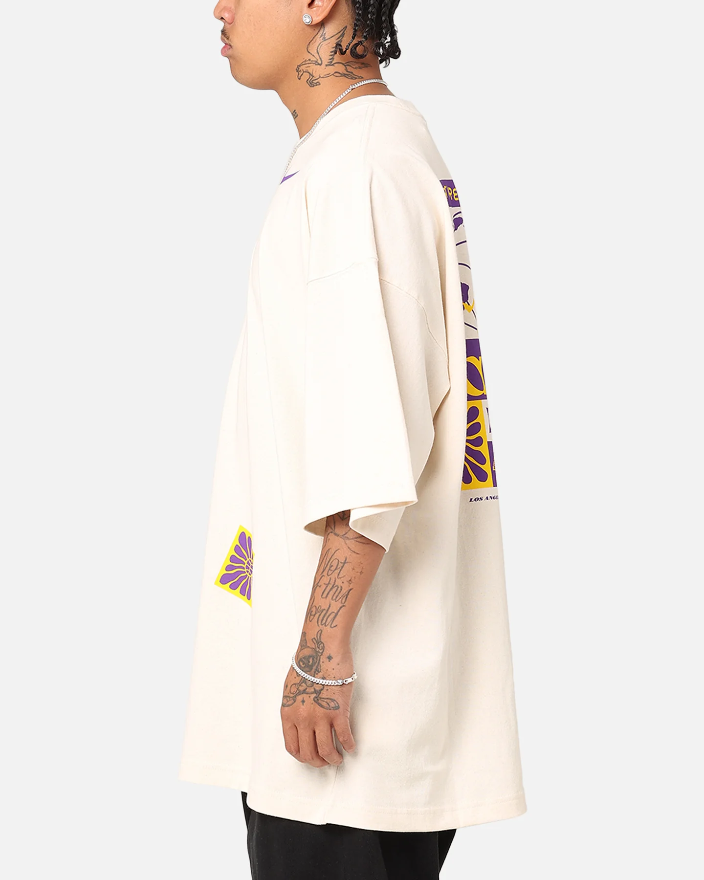 Nike Los Angeles Lakers NBA Courtside Oversized T-Shirt Pure - Image 6
