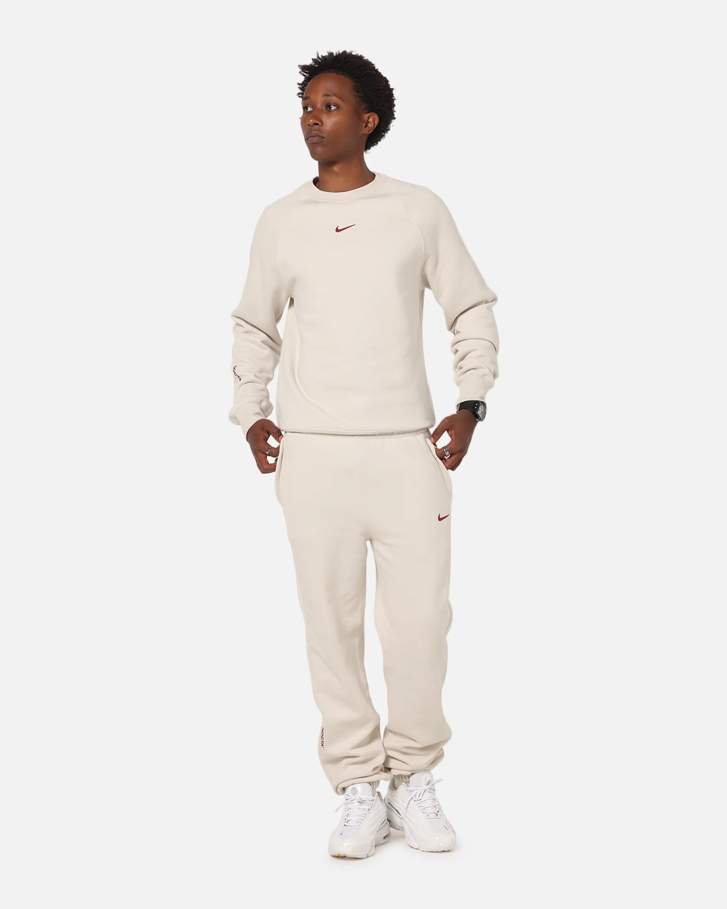 Nike Nocta Fleece Crewneck Lt Orewood Brown - Image 2