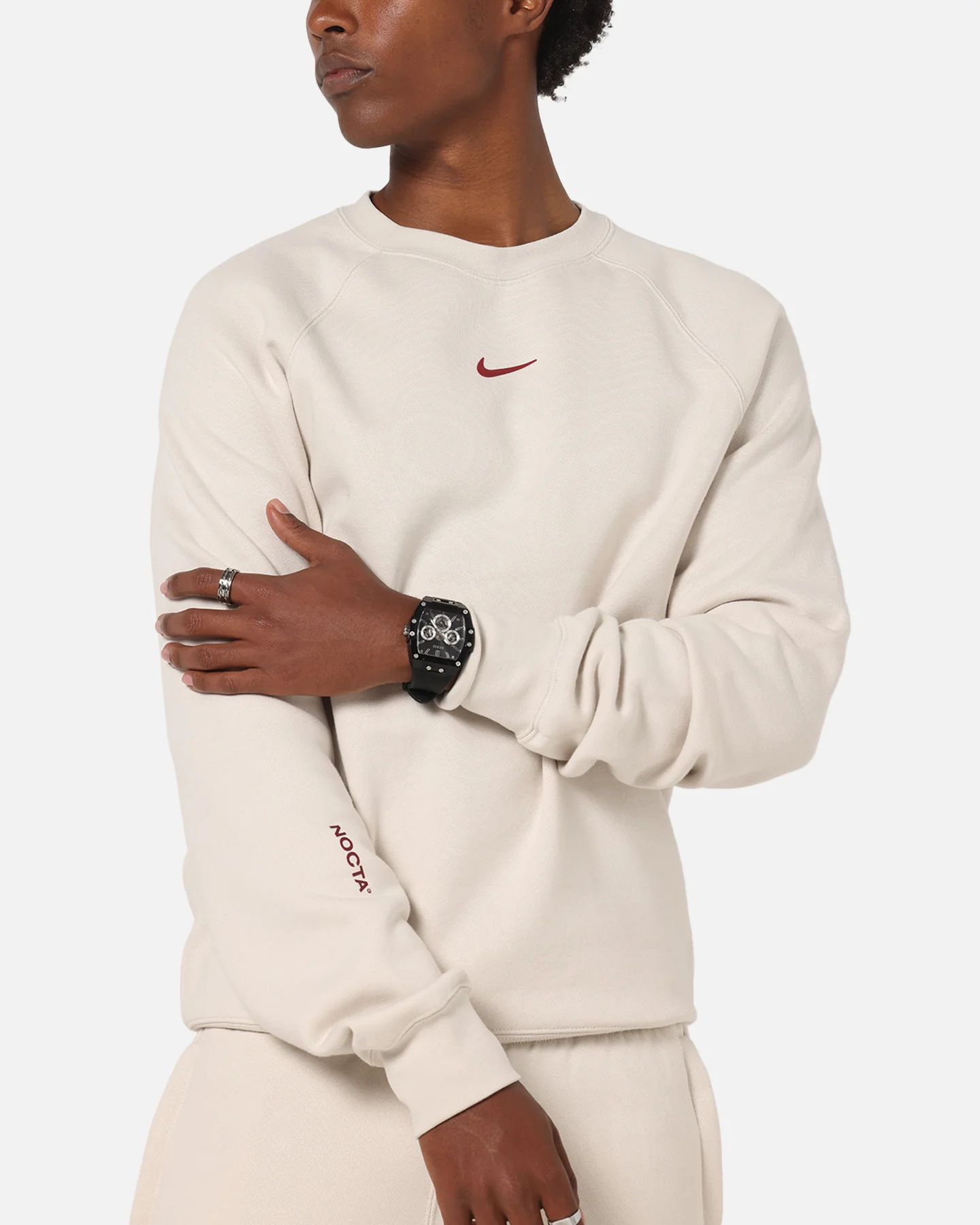 Nike Nocta Fleece Crewneck Lt Orewood Brown - Image 6