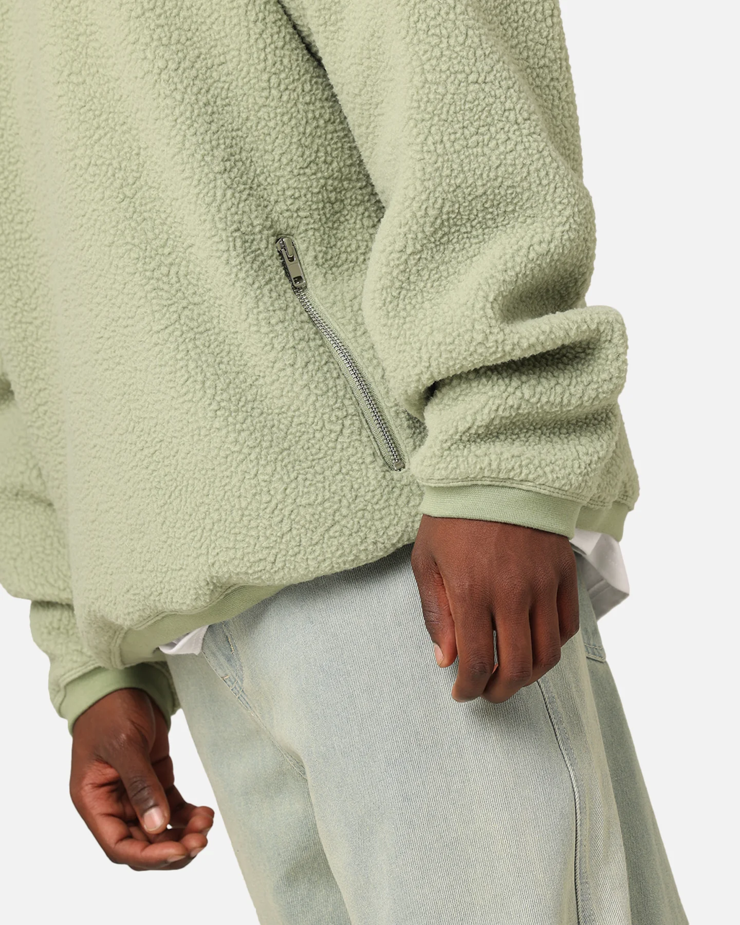Nike Sherpa Winter Crewneck Oil Green/Black - Image 6