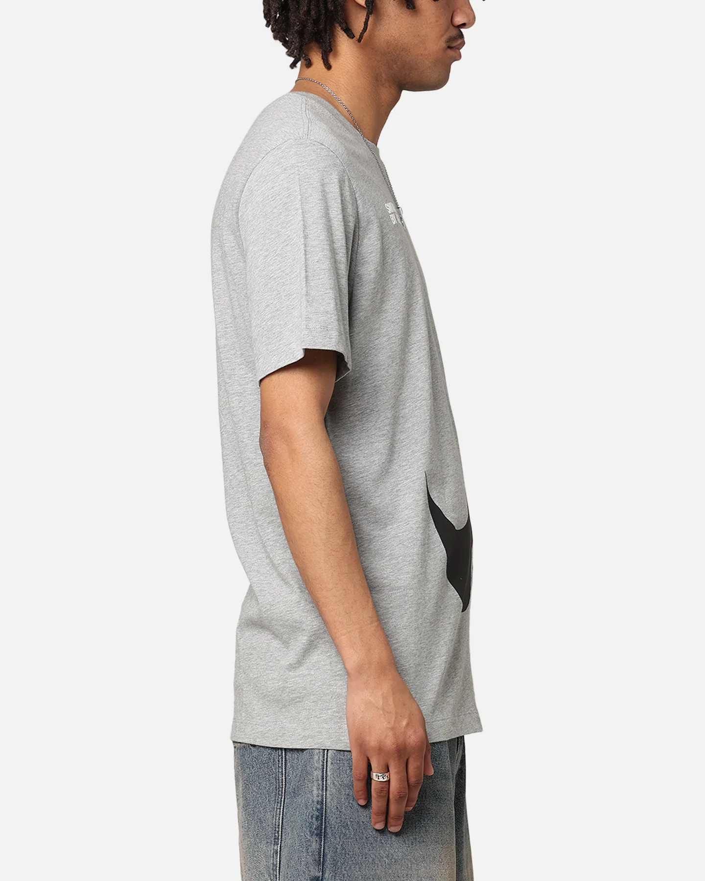 Nike Sportswear Big Swoosh T-Shirt Dark Grey Heather - Image 4