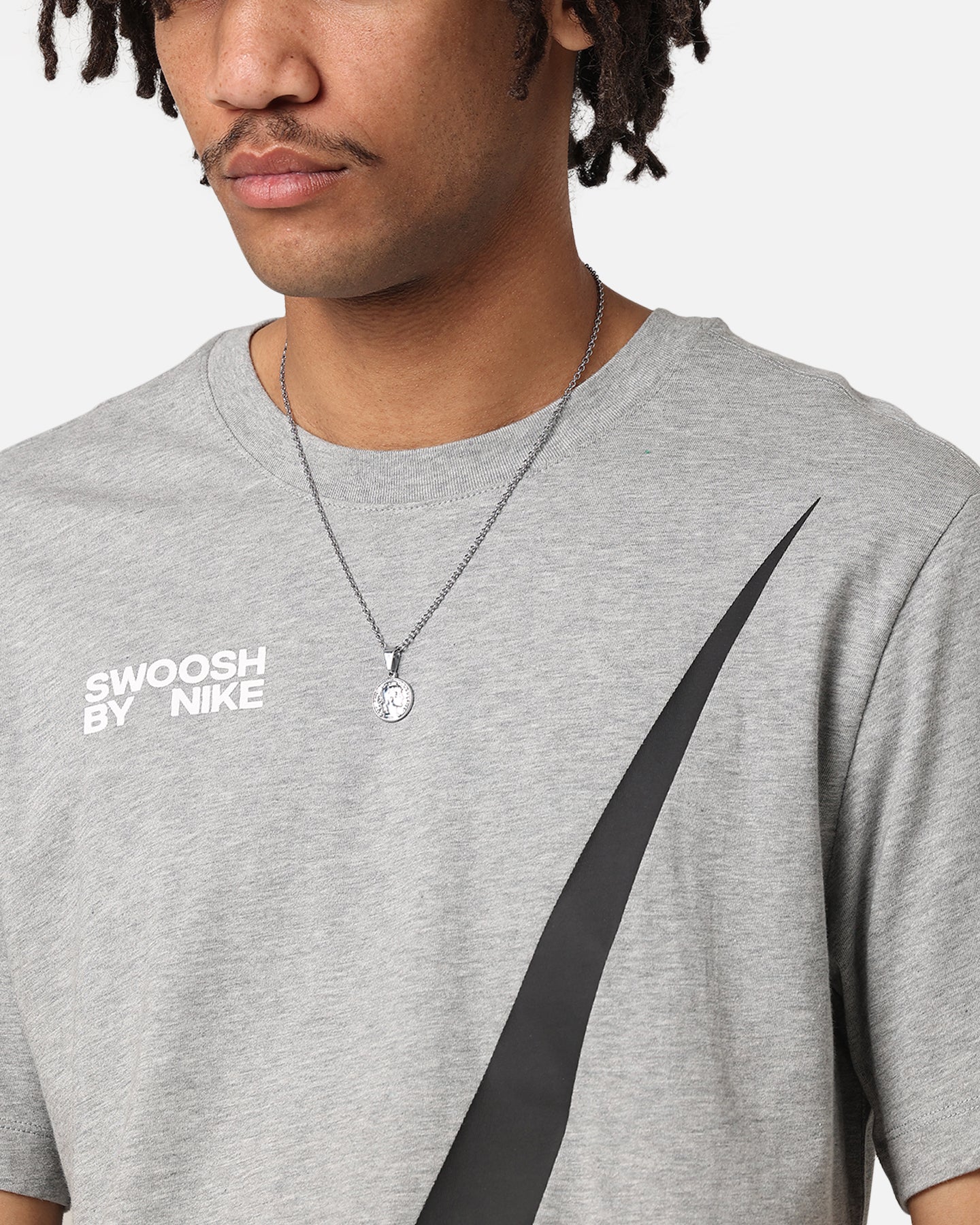 Nike Sportswear Big Swoosh T-Shirt Dark Grey Heather - Image 6