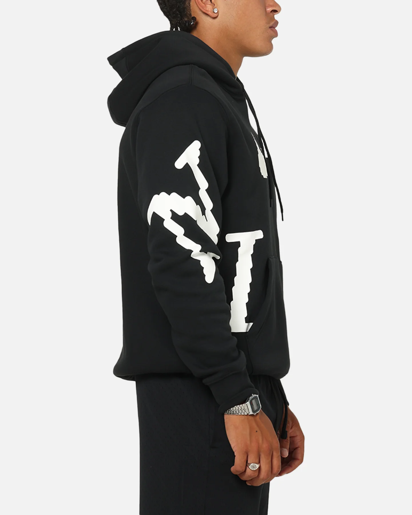 Nike Sportswear Club Fleece Hoodie Black/White - Image 4