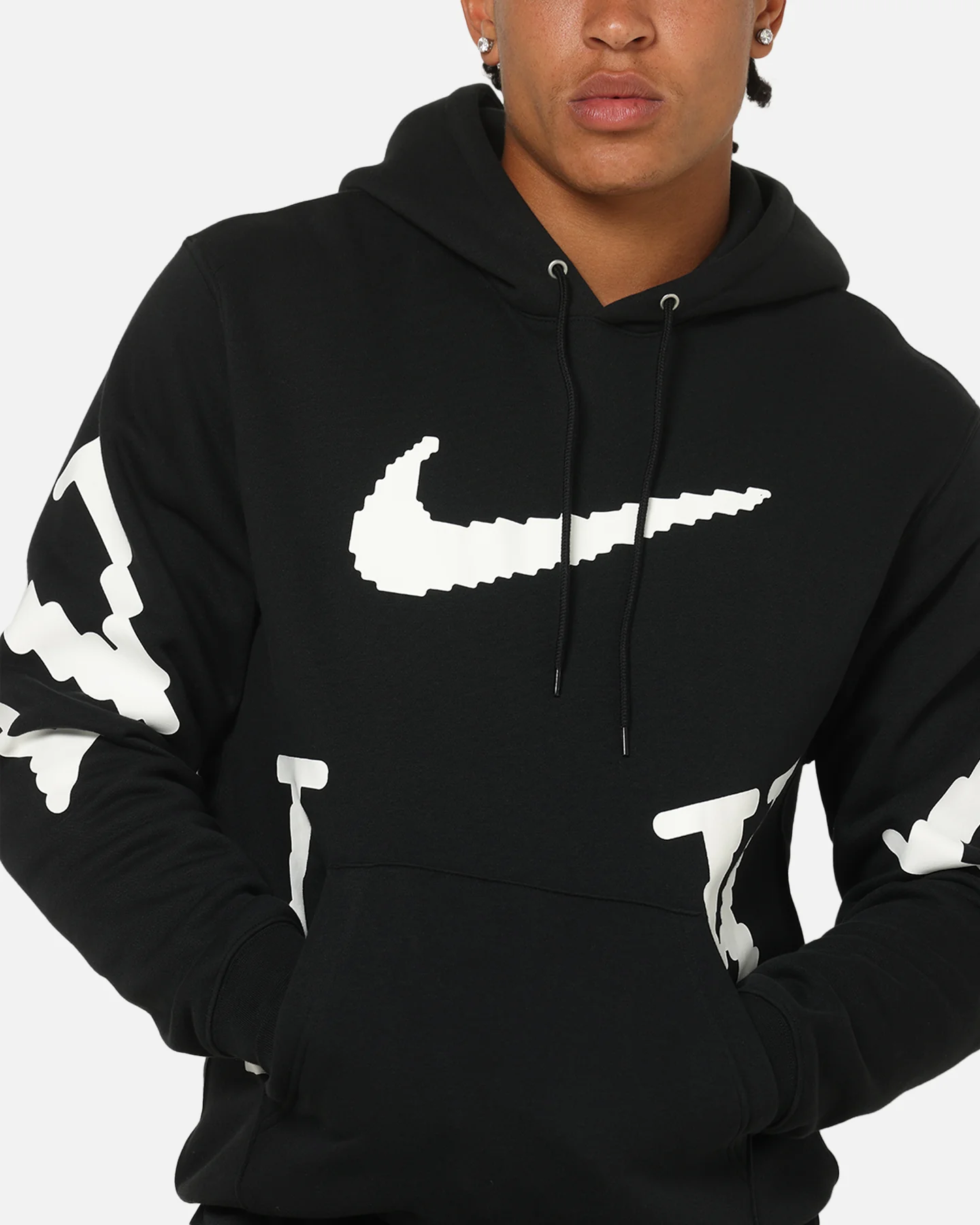 Nike Sportswear Club Fleece Hoodie Black/White - Image 6