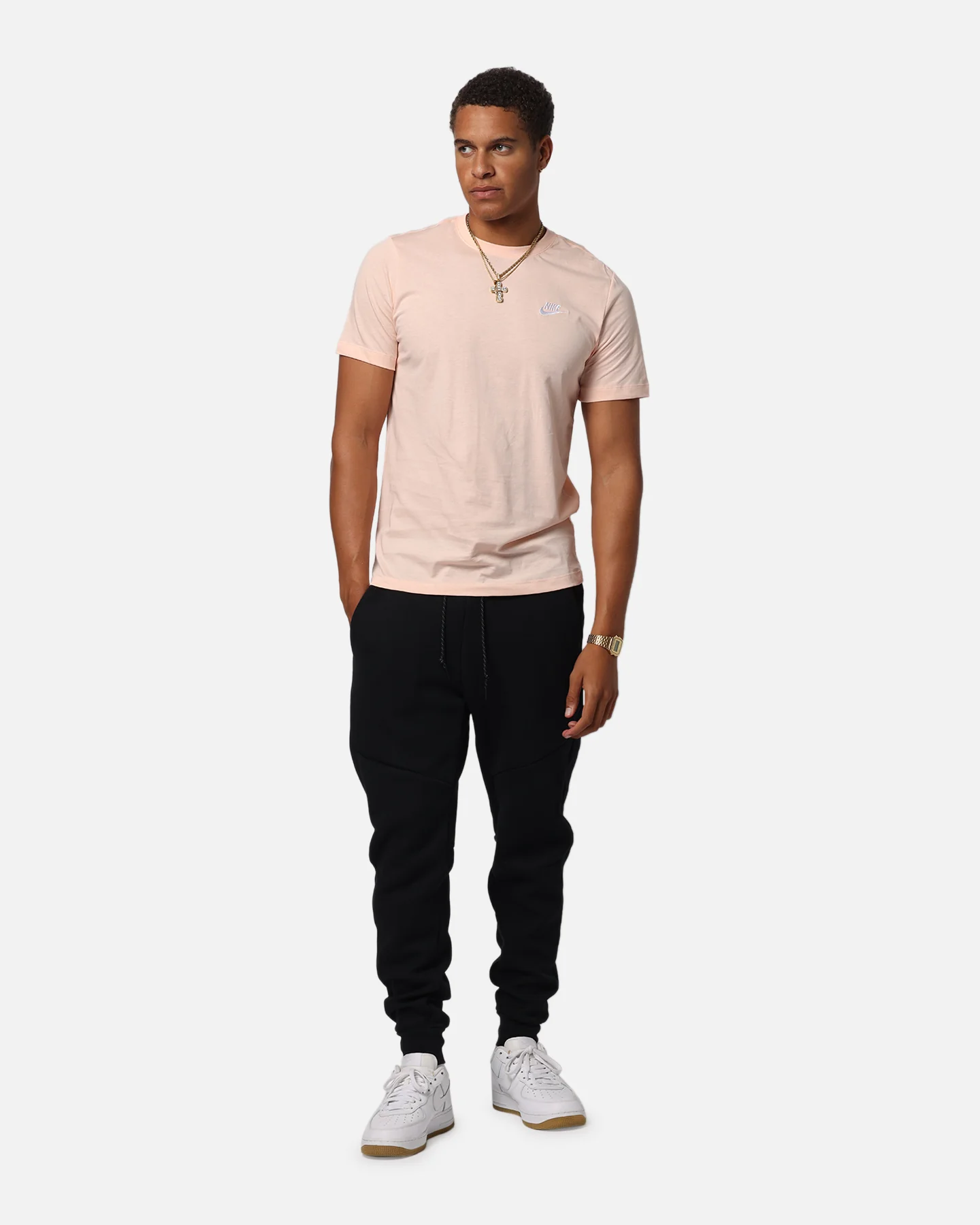 Nike Sportswear Club T-Shirt Coral/White - Image 2