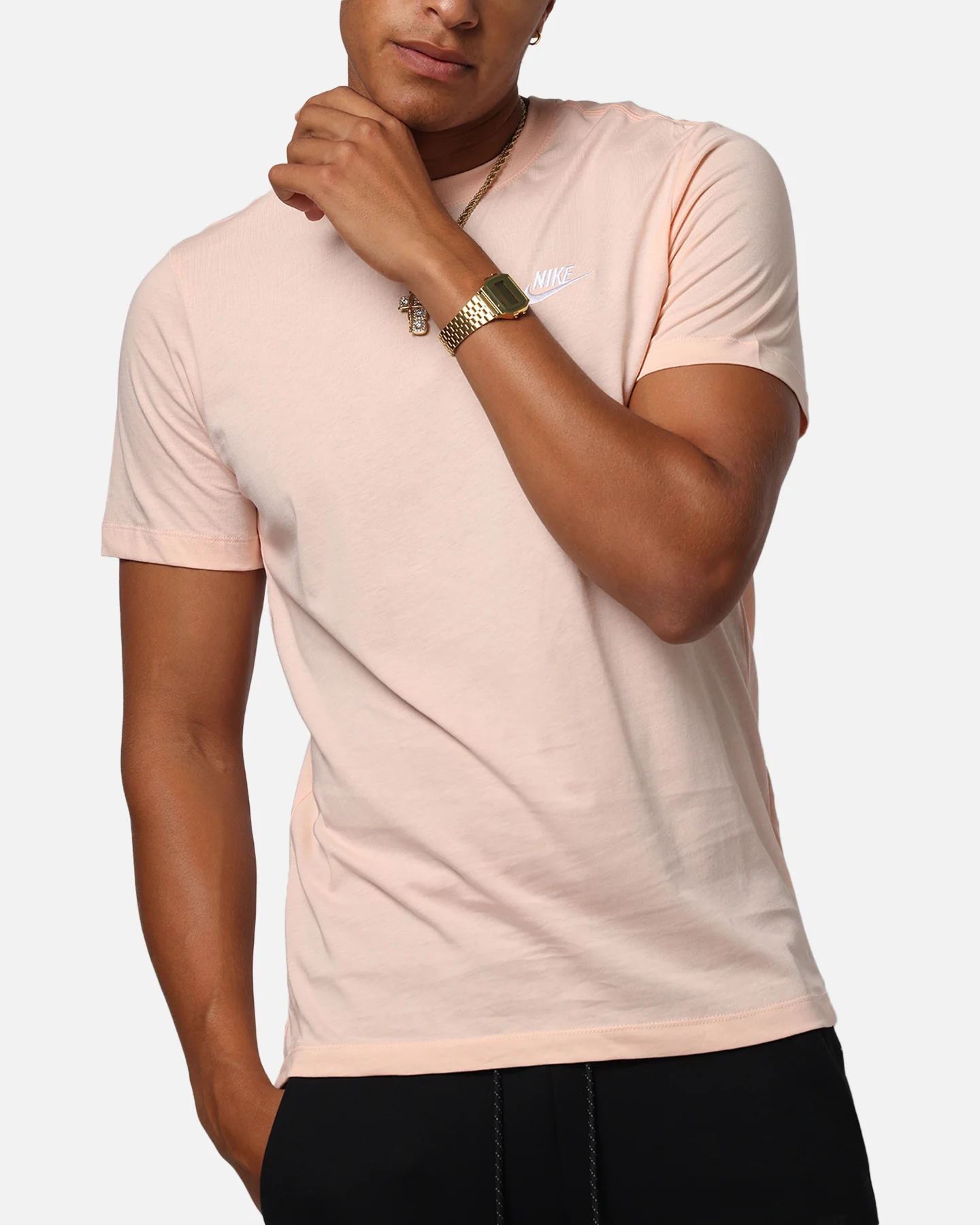 Nike Sportswear Club T-Shirt Coral/White - Image 6