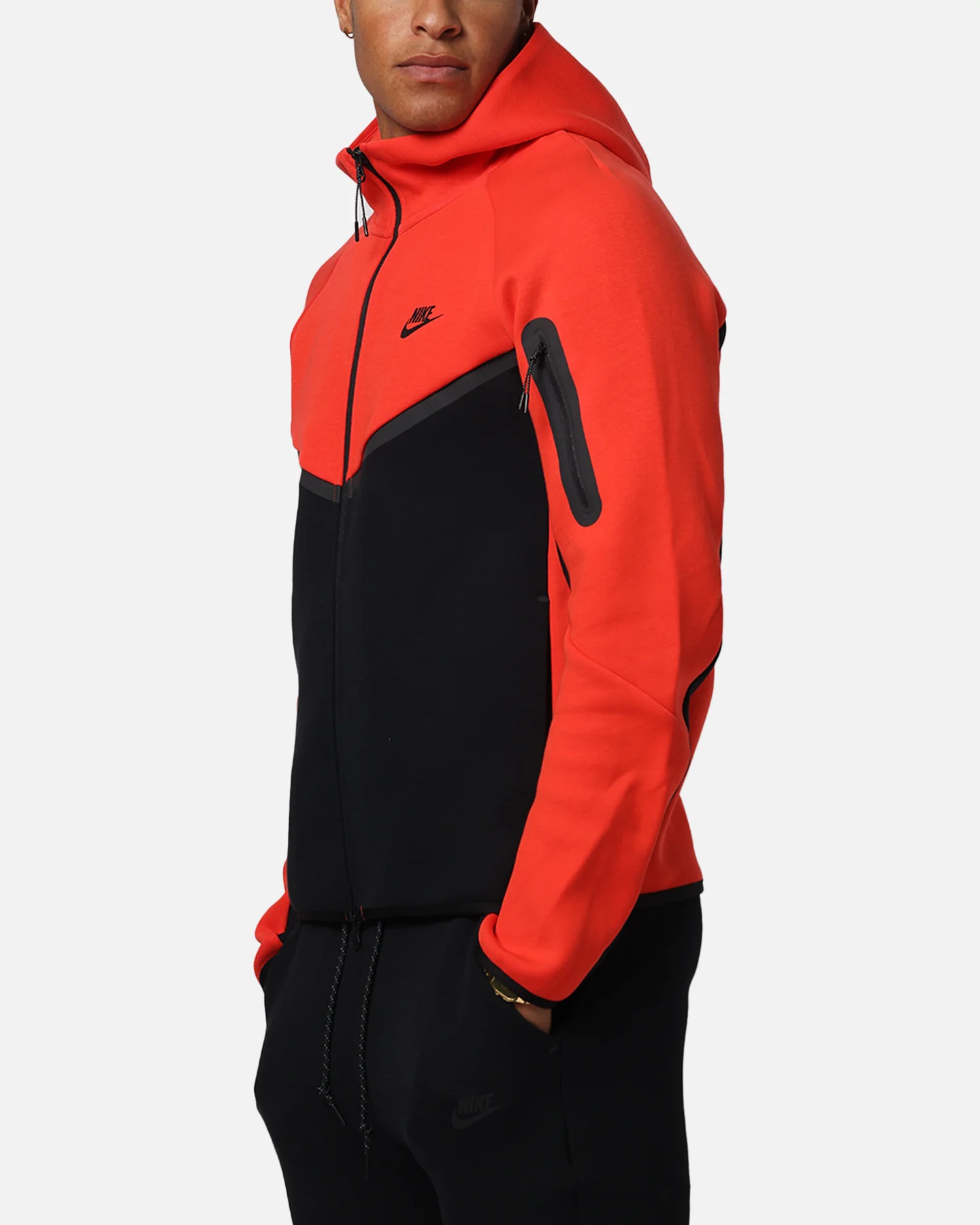 Nike Sportswear Tech Fleece Windrunner Full-Zip Hoodie Jacket Lt Crimson/Black - Image 5