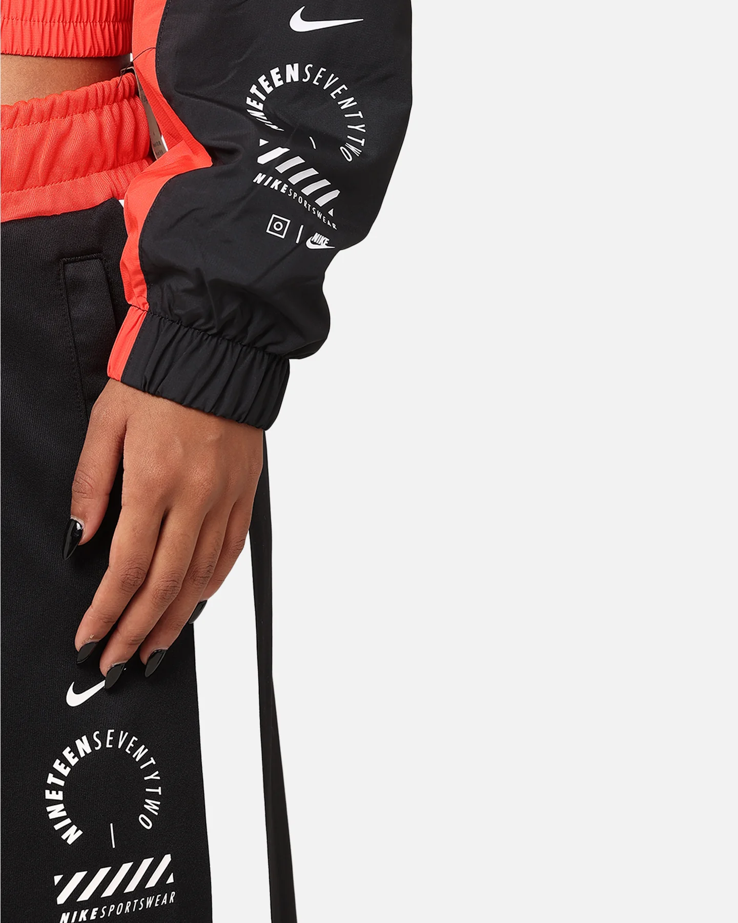 Nike Women's Sportswear Woven Street Jacket Light Crimson/Black/White - Image 7