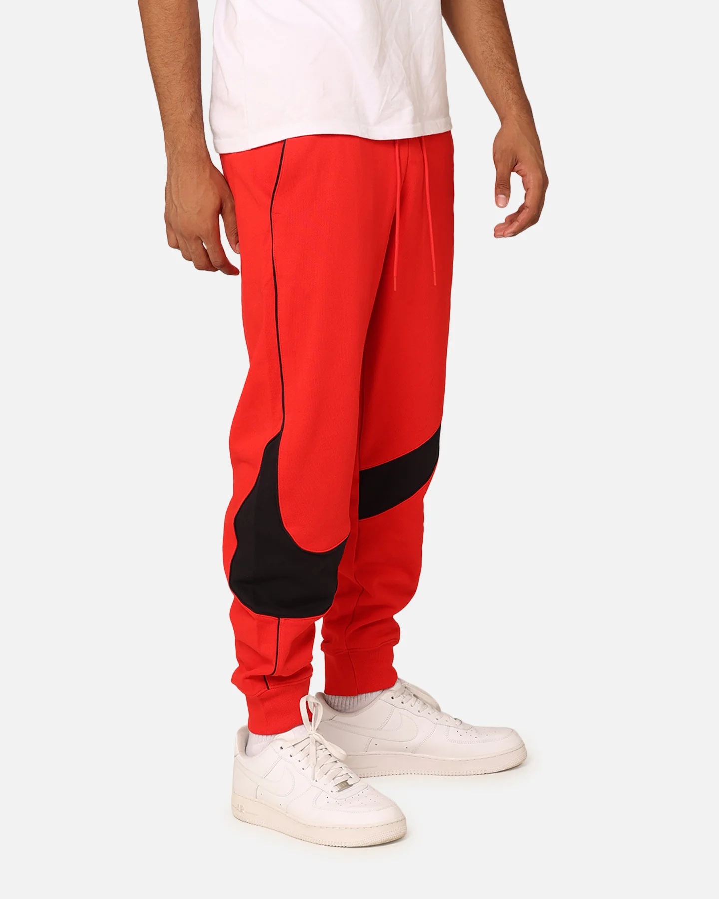 Nike Swoosh Fleece Track Pants University Red/Black - Image 5