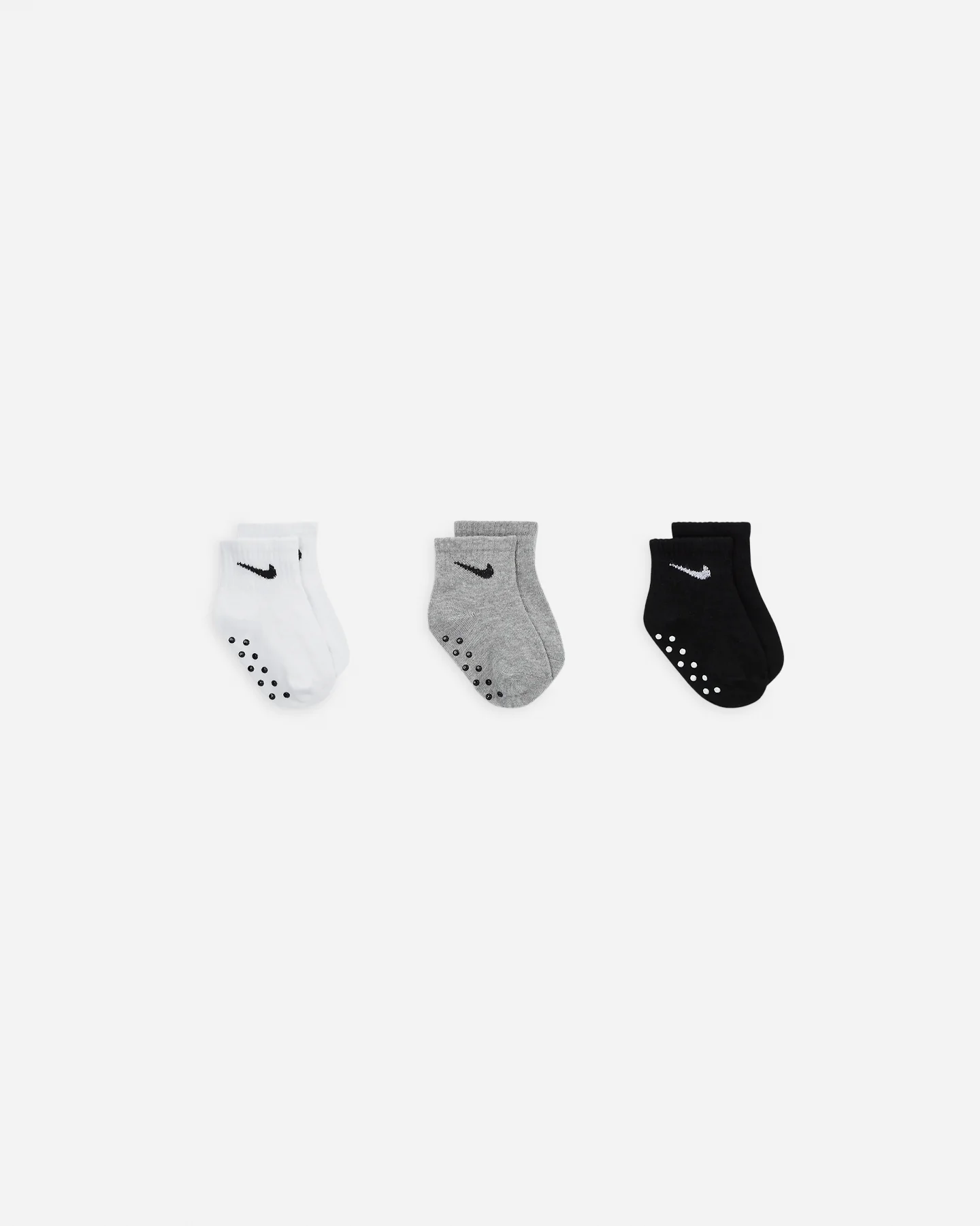 Nike Toddler Core Swoosh Ankle Gripper Socks 3 Pack Dark Grey Heather - Image 2