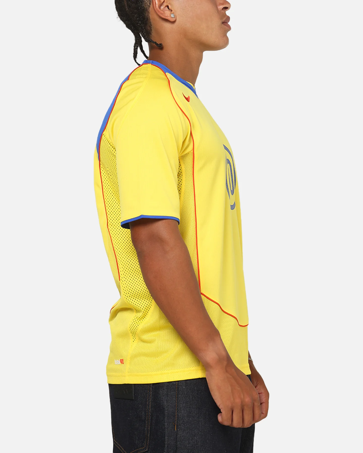 Nike Total 90 Soccer T-Shirt Tour Yellow/Lyon Blue - Image 4
