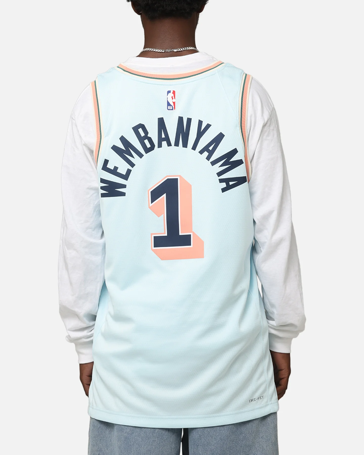 Nike Victor Wembanyama San Antonio Spurs #1 City Edition 2024/25 Nike Dri-Fit NBA Swingman Jersey Blue - Image 2