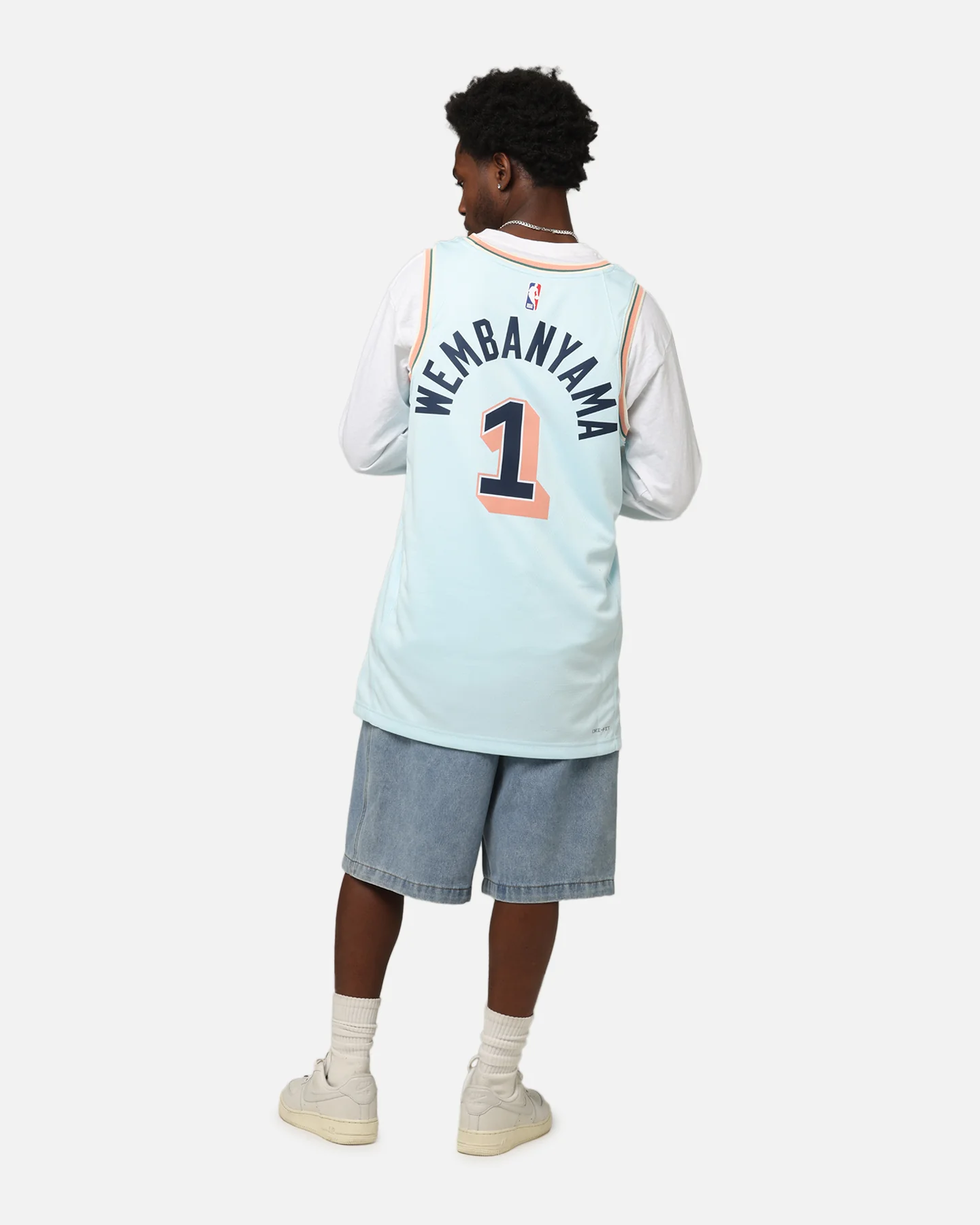 Nike Victor Wembanyama San Antonio Spurs #1 City Edition 2024/25 Nike Dri-Fit NBA Swingman Jersey Blue - Image 4