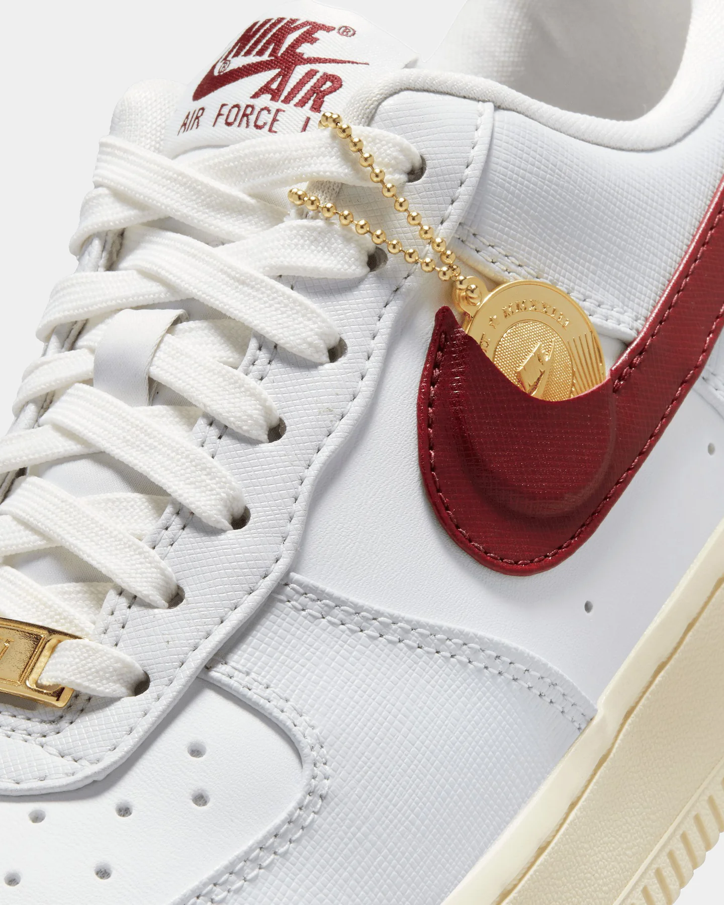 Nike Women's Air Force 1 '07 SE "Swoosh Pocket" Photon Dust/Team Red - Image 10