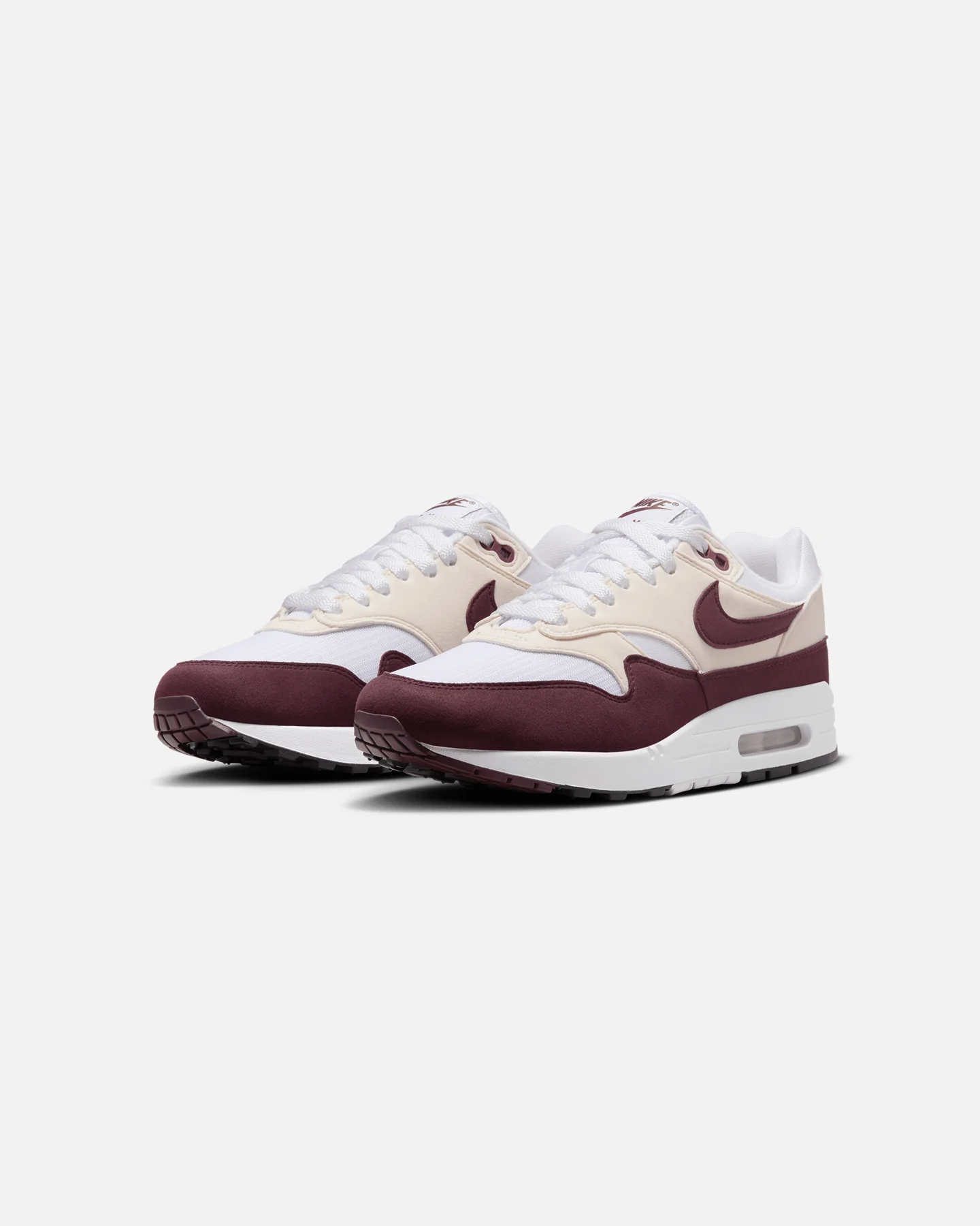 Nike Women's Air Max 1 White/Night Maroon-Phantom Black - Image 2
