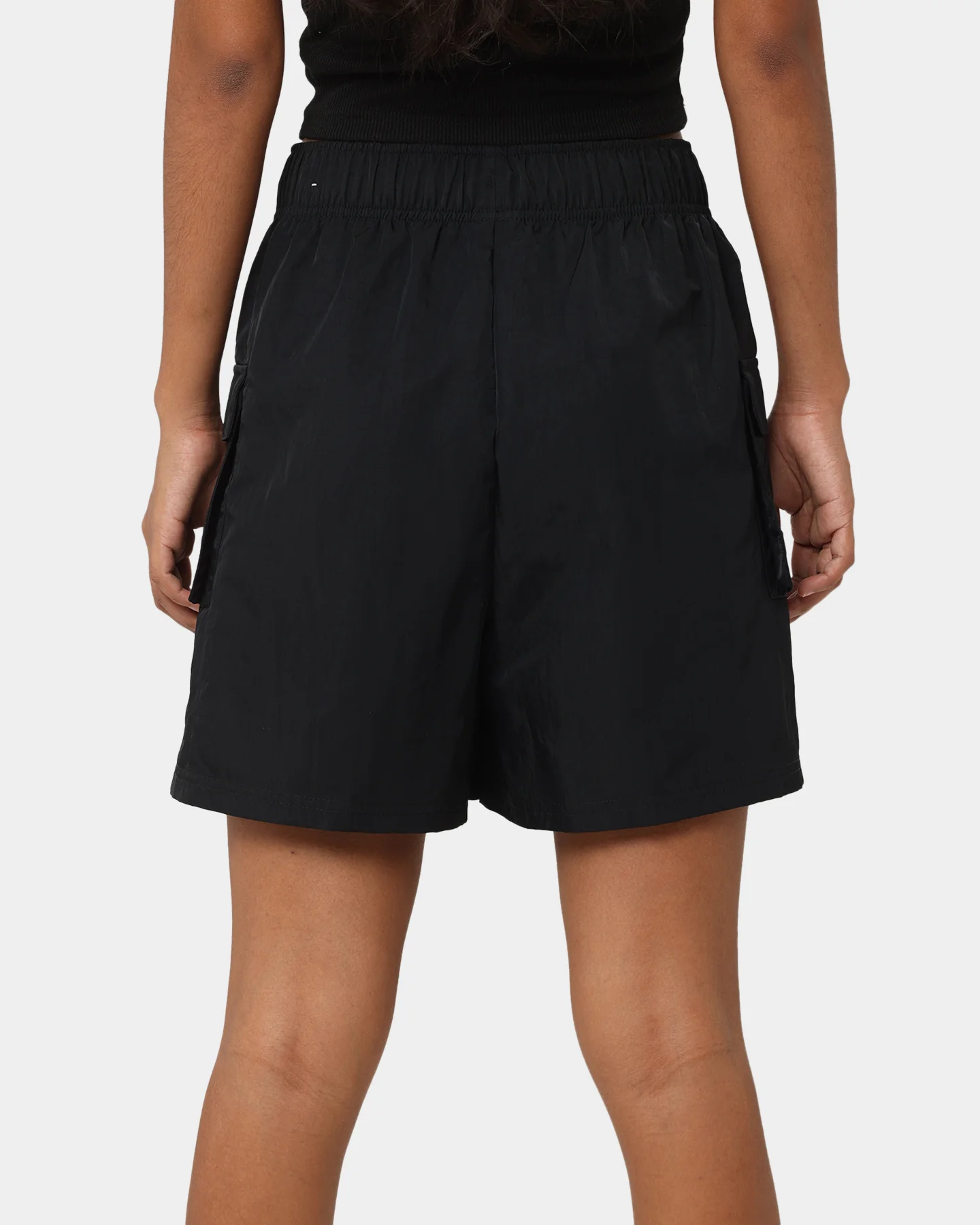 Nike Women's Nike Essential Woven High-Waisted Shorts Black/White - Image 8