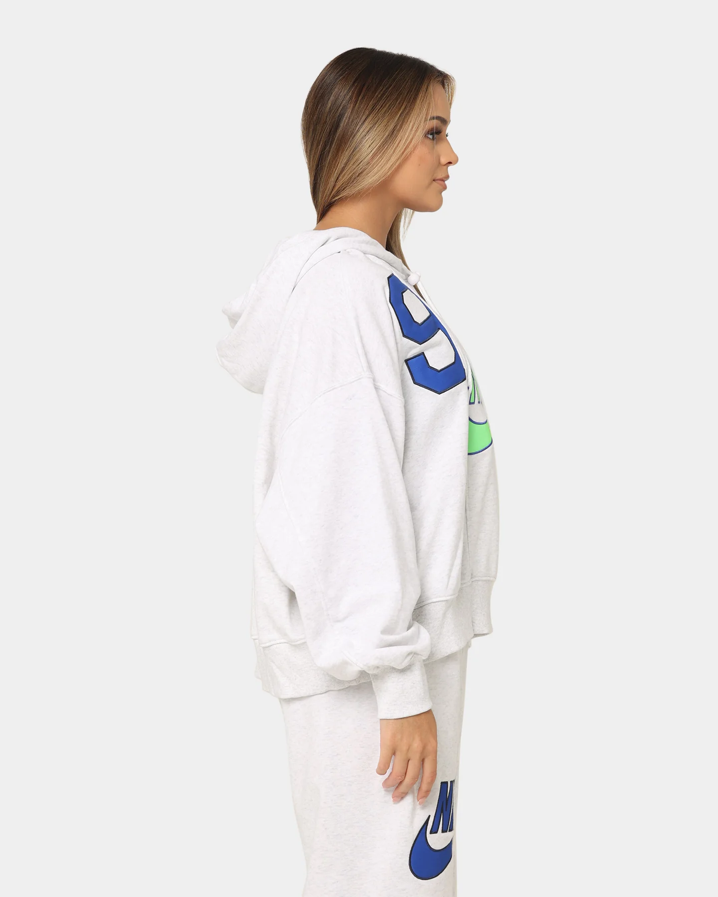 Nike Women's Nike Sportswear Circa 96 Fleece Hoodie Birch Heather - Image 5