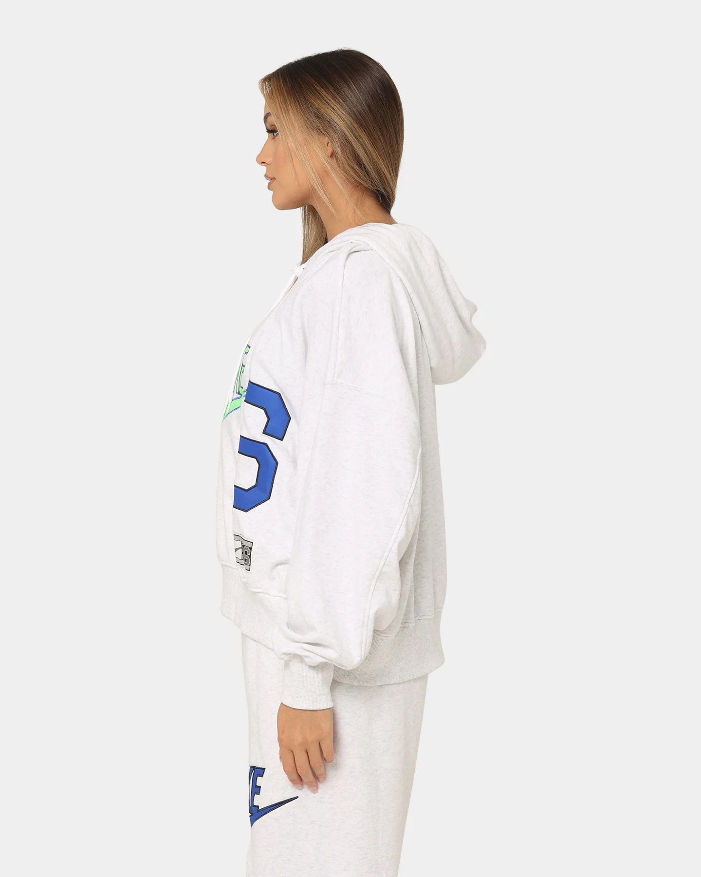 Nike Women's Nike Sportswear Circa 96 Fleece Hoodie Birch Heather - Image 6
