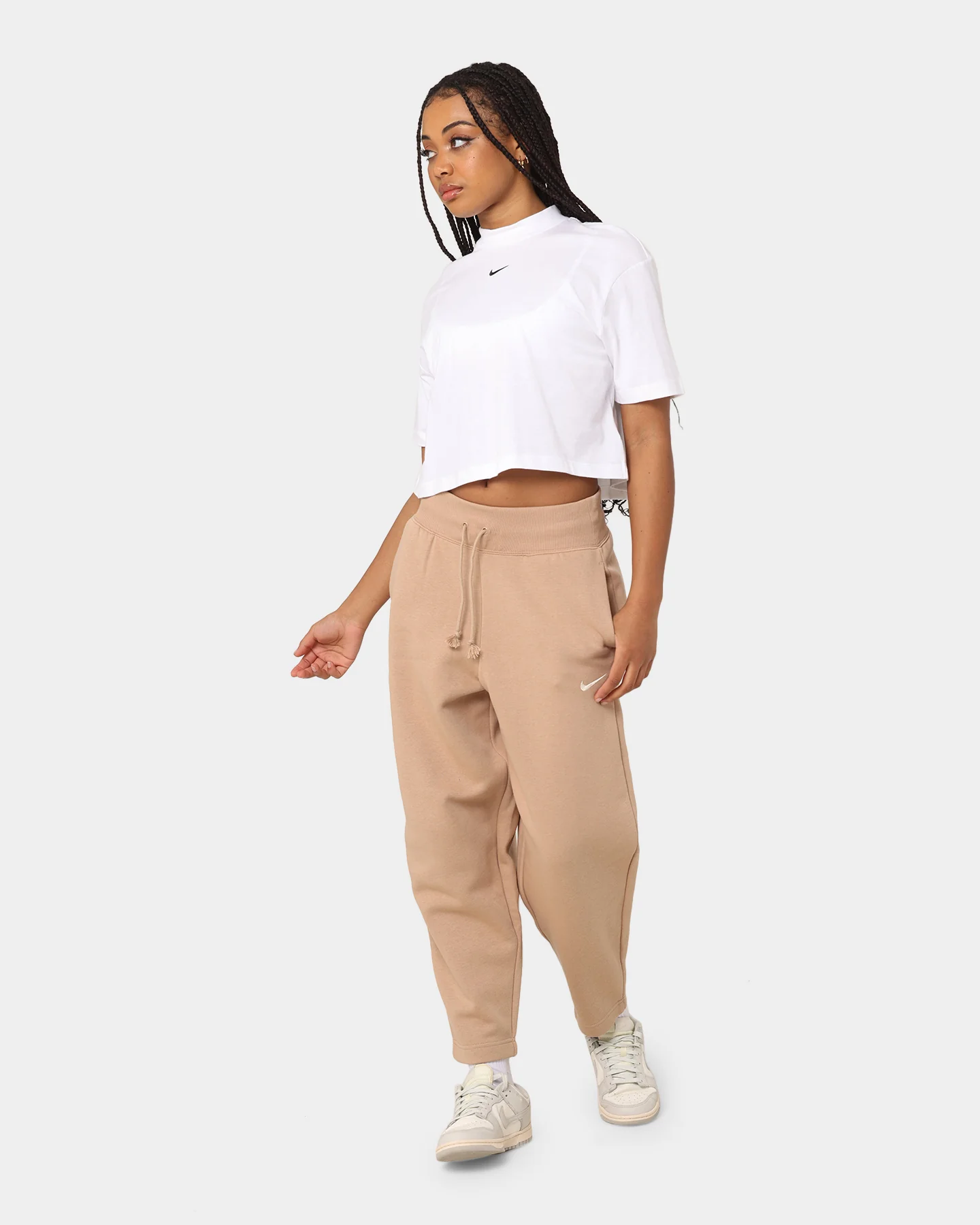 Nike Women's Nike Sportswear Essential Mock Boxy T-Shirt White/Black - Image 2