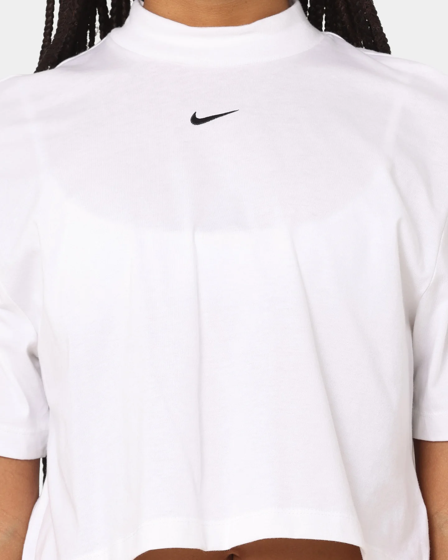 Nike Women's Nike Sportswear Essential Mock Boxy T-Shirt White/Black - Image 3