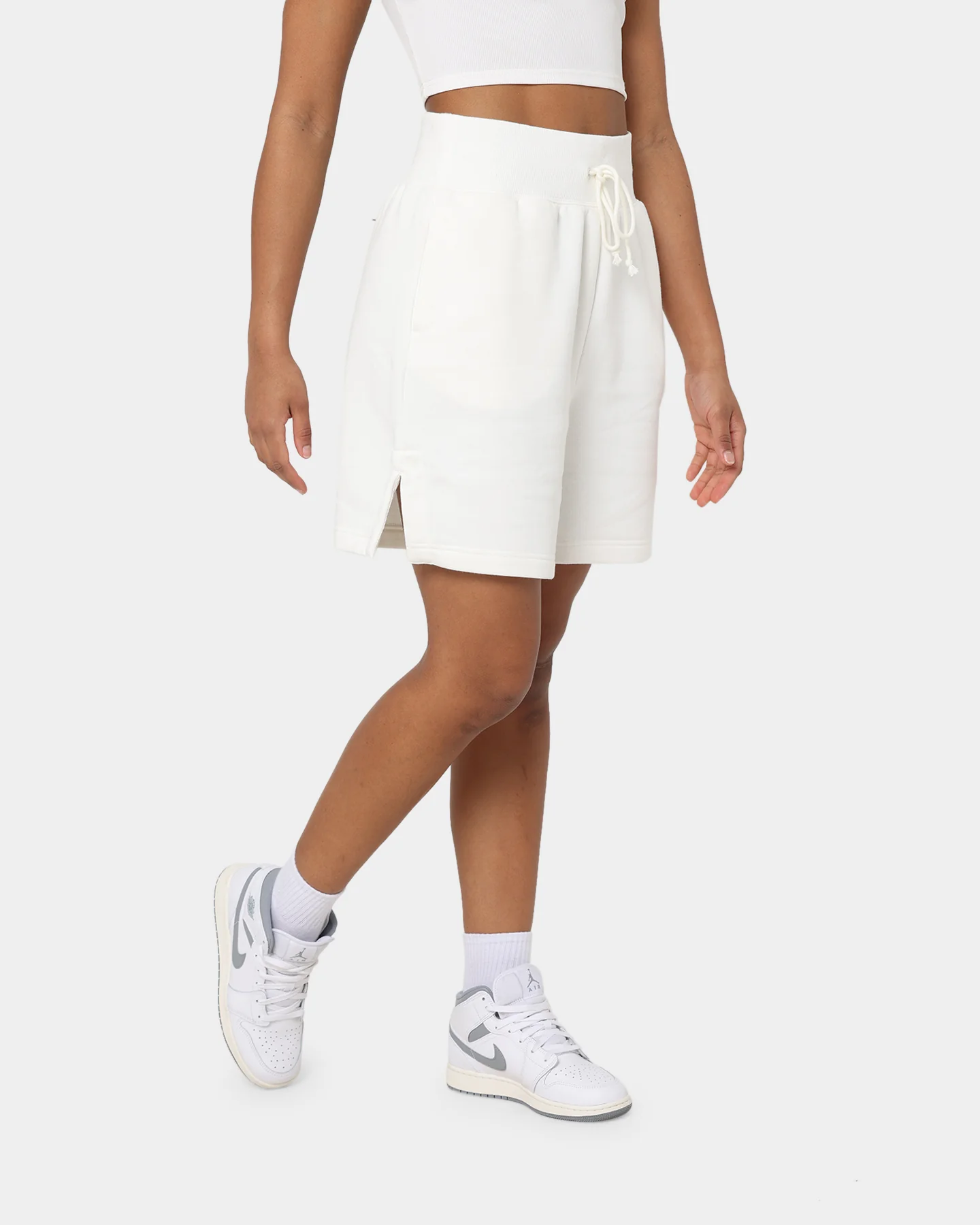 Nike Women's Nike Sportswear Phoenix Fleece High-Waisted Baller Shorts Sail/Black - Image 5