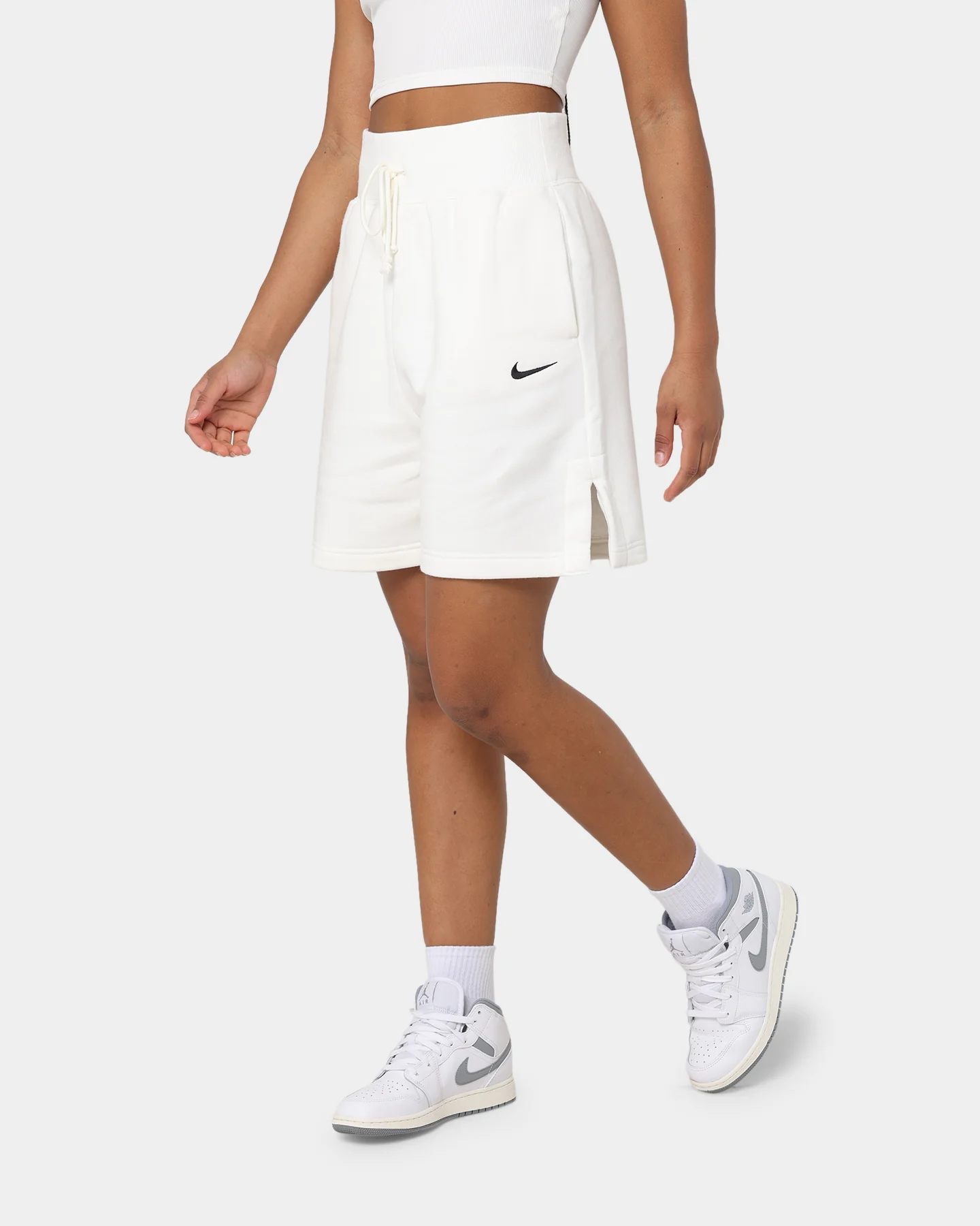 Nike Women's Nike Sportswear Phoenix Fleece High-Waisted Baller Shorts Sail/Black - Image 6
