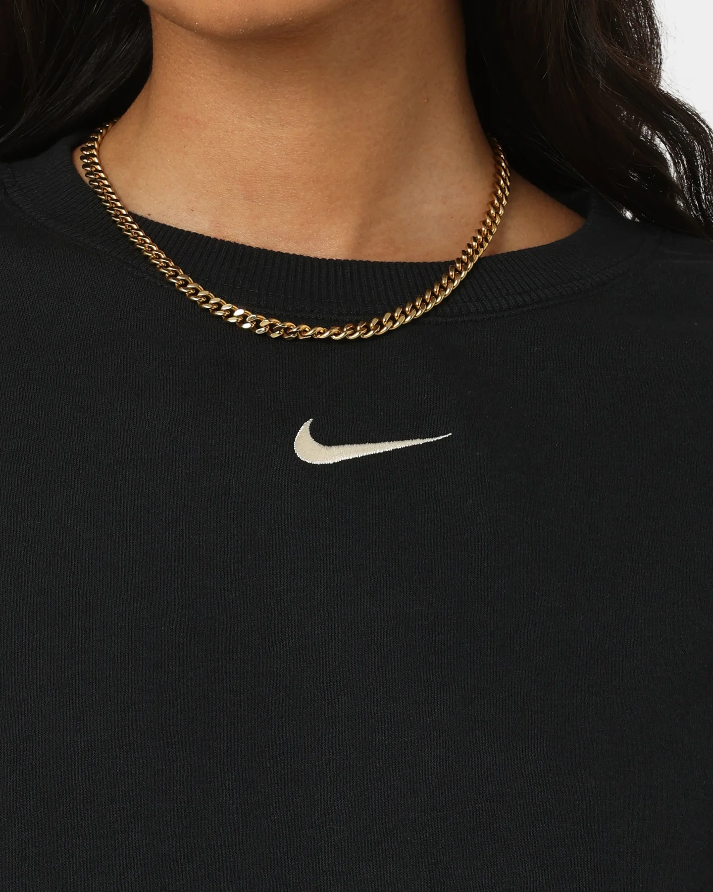 Nike Women's Nike Sportswear Style Fleece Over-Oversized Crewneck Black/Sail - Image 3