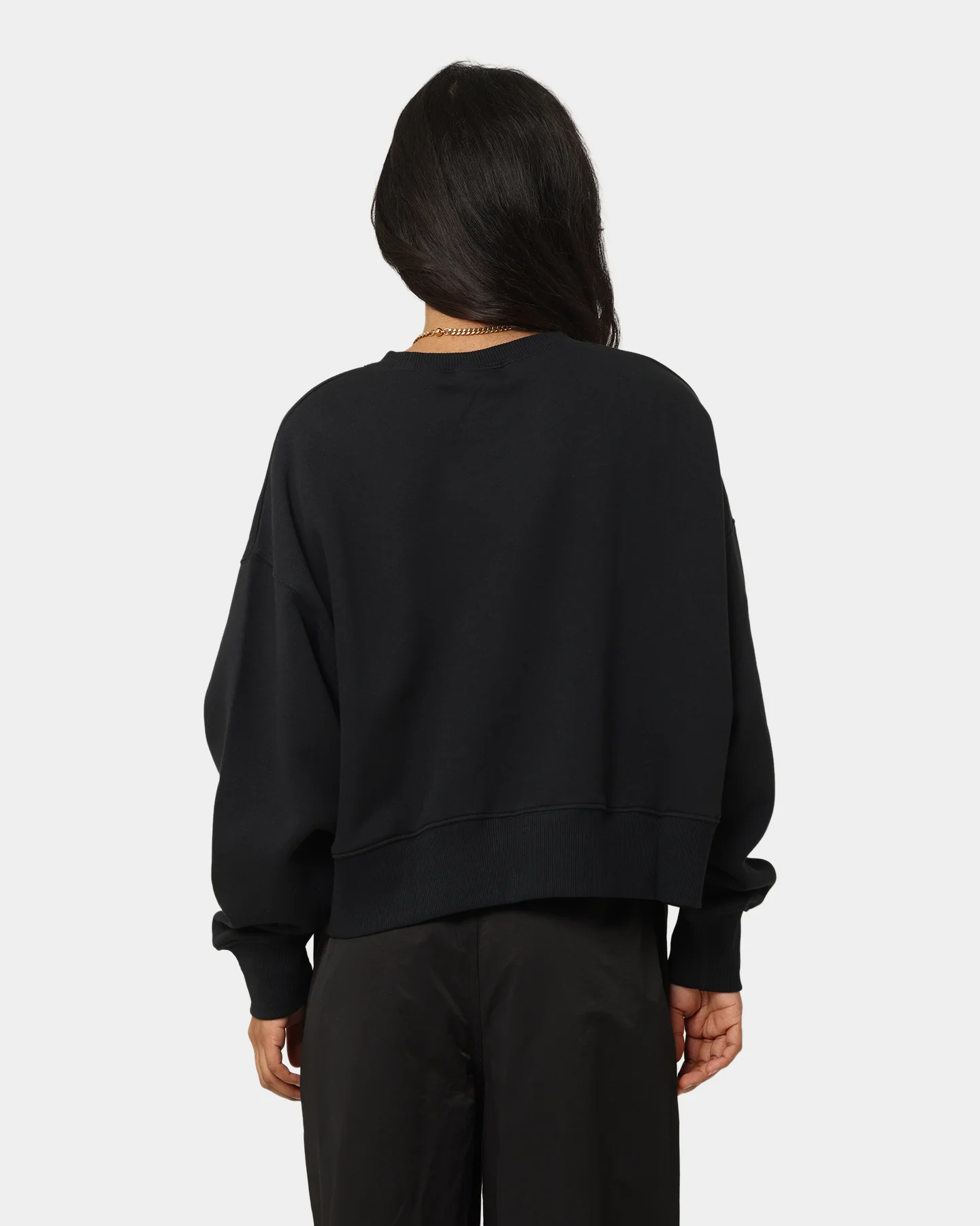 Nike Women's Nike Sportswear Style Fleece Over-Oversized Crewneck Black/Sail - Image 4