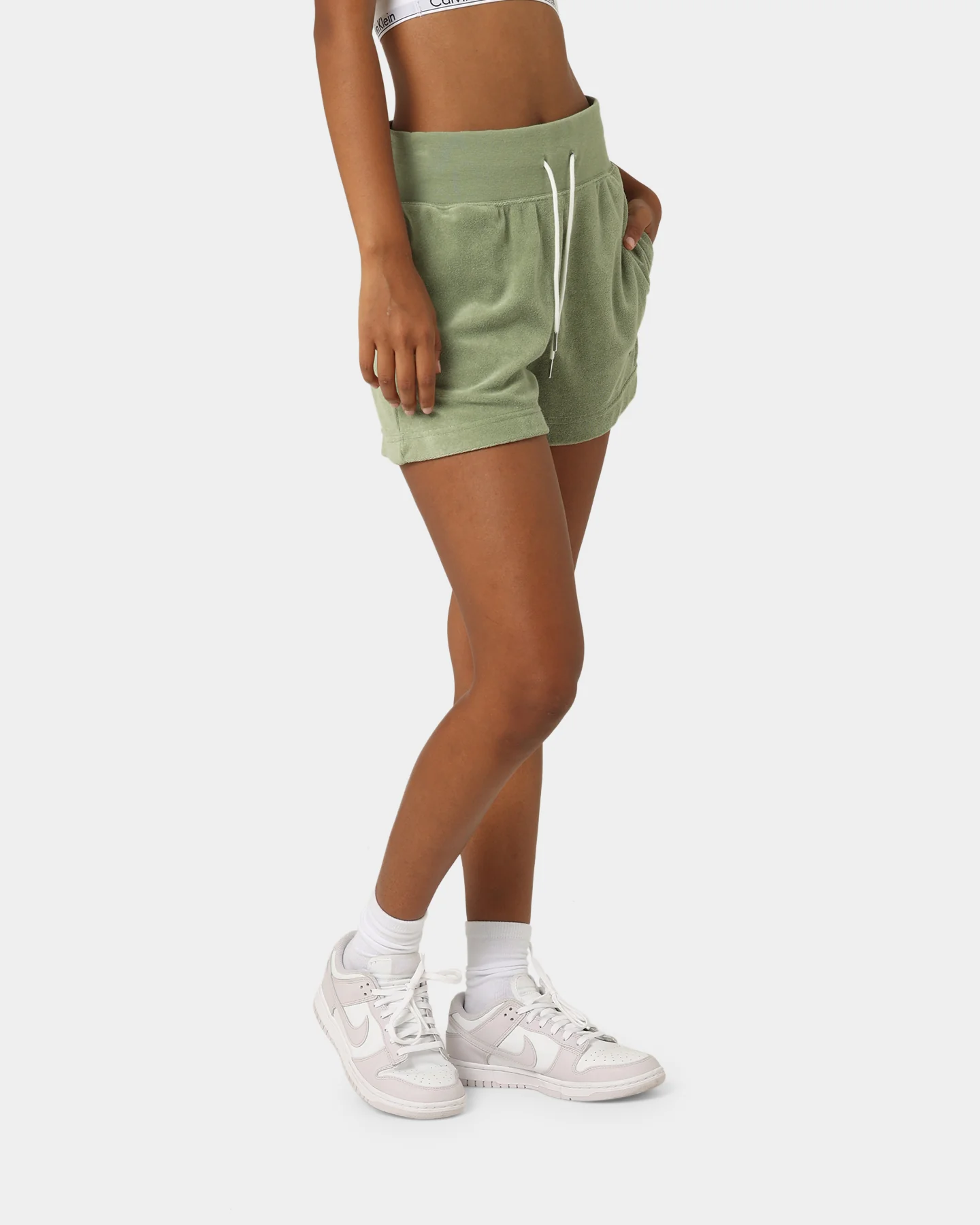 Nike Women's Nike Sportswear Terry PE Shorts Oil Green/Cargo - Image 5