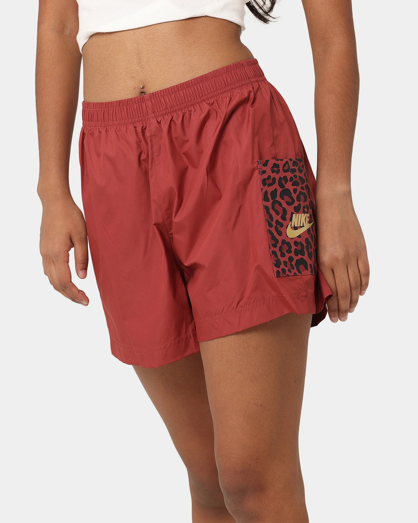 Nike Women's Nike Sportswear Woven Leopard High-Waisted Shorts Cedar/Metallic - Image 3