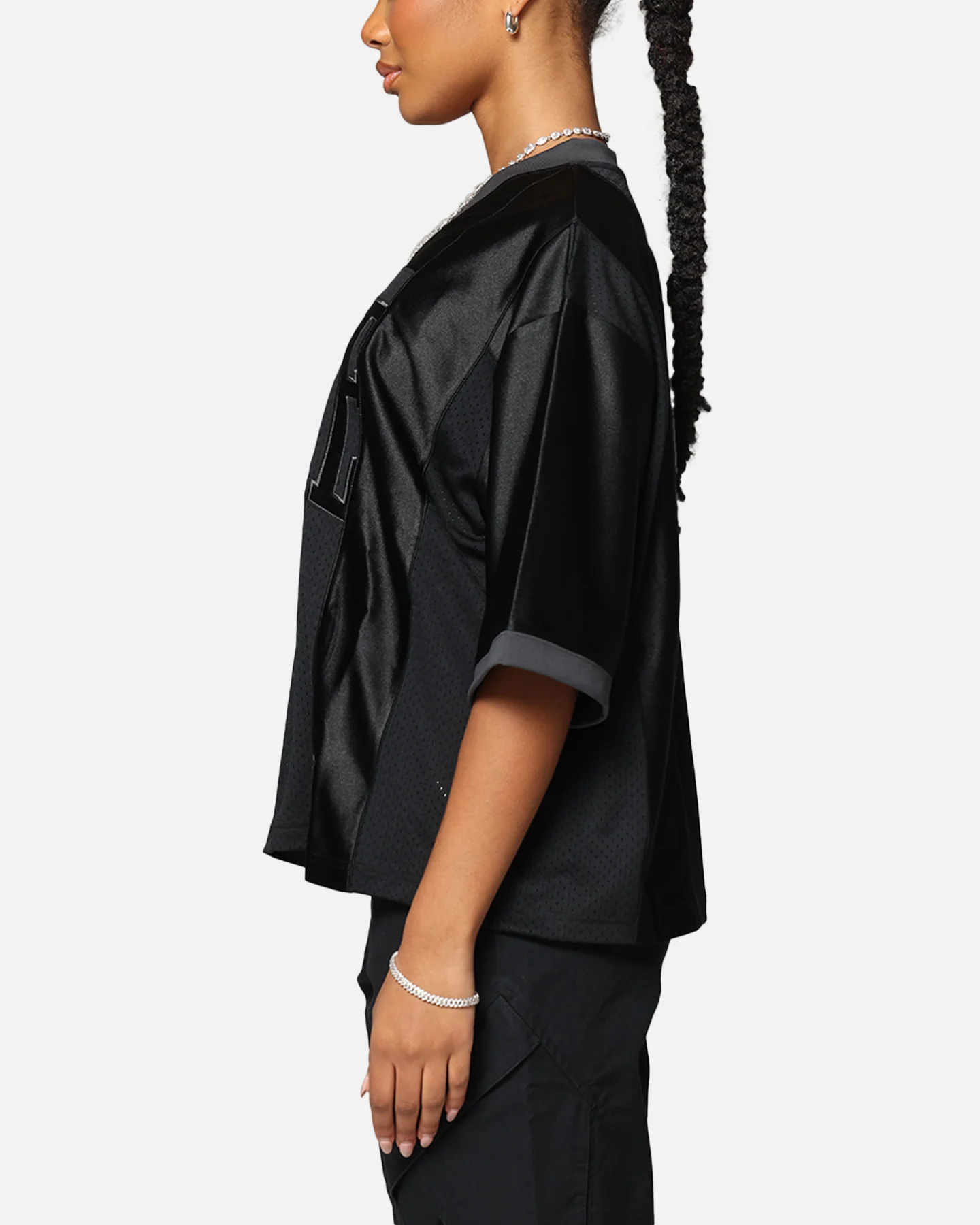 Nike Women's Oversized Graphic Jersey Black/Anthracite - Image 6