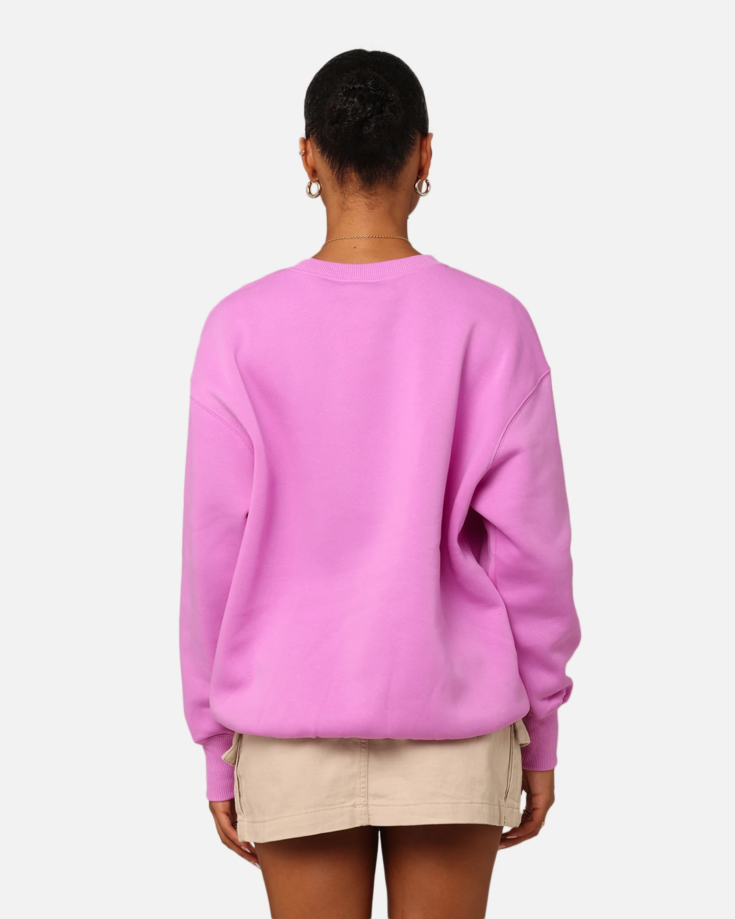 Nike Women's Phoenix Fleece Oversized Crewneck Rush Fuchsia/Sail - Image 4