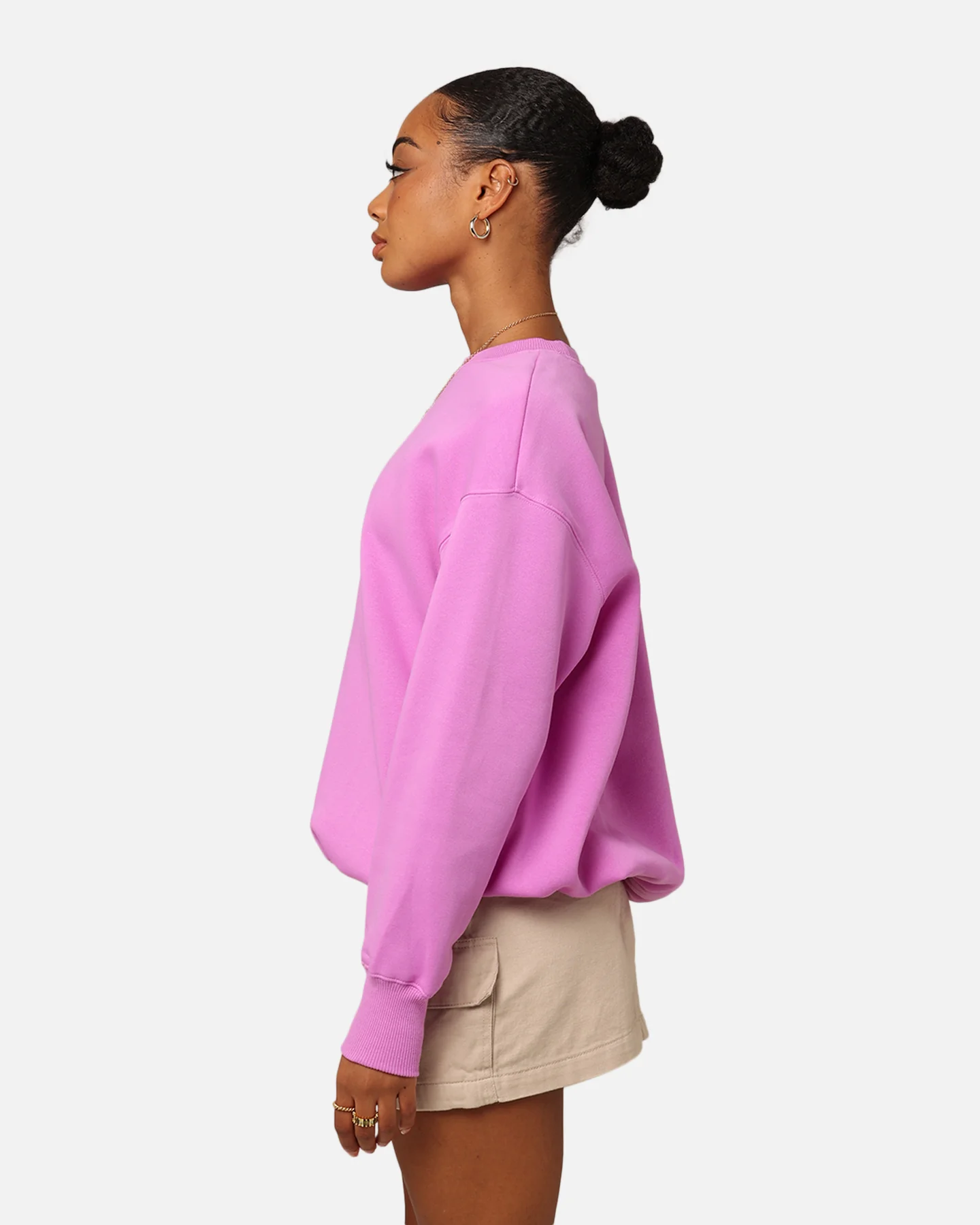 Nike Women's Phoenix Fleece Oversized Crewneck Rush Fuchsia/Sail - Image 6