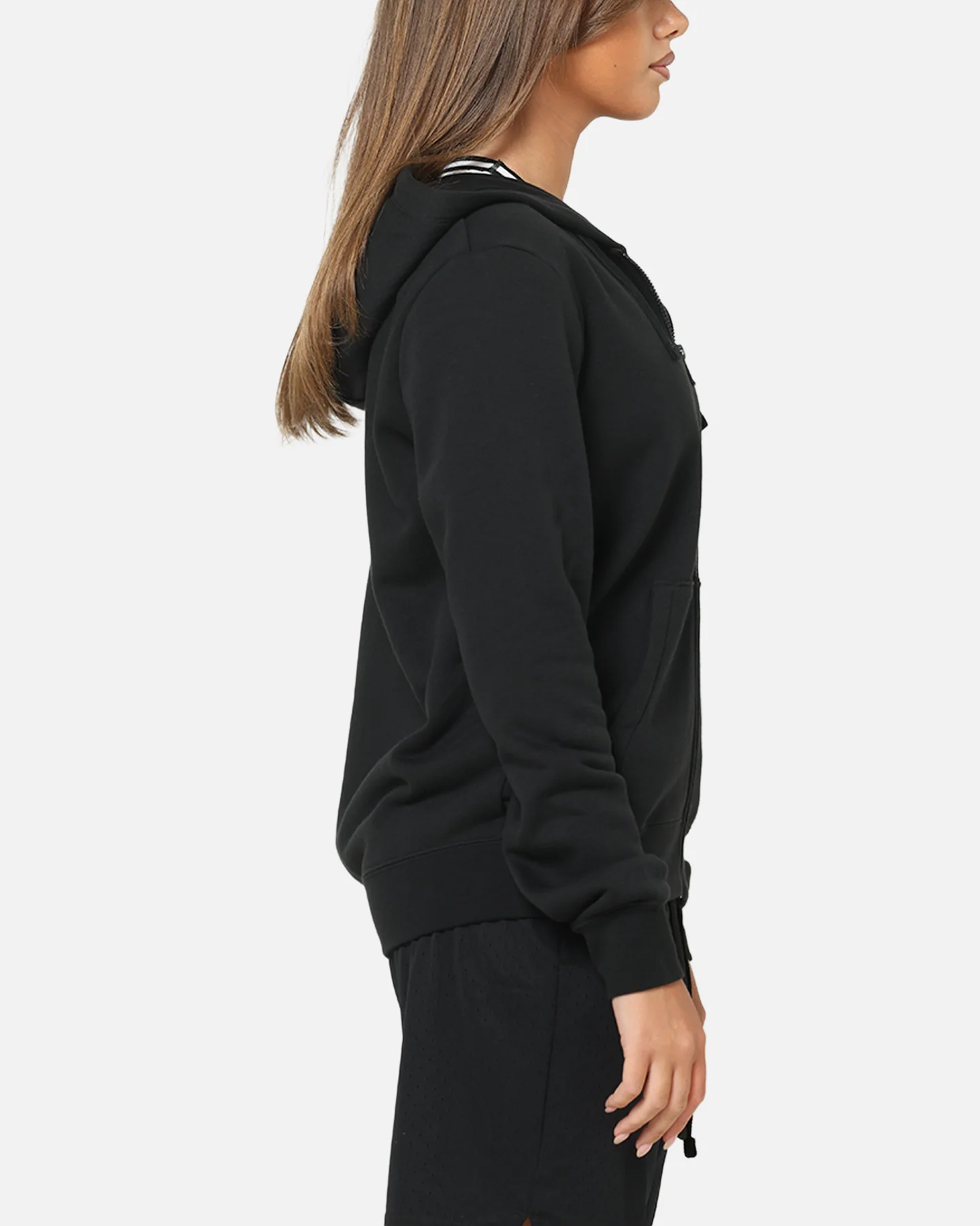 Nike Women's Sportswear Club Fleece Full-Zip Hoodie Black/White - Image 4