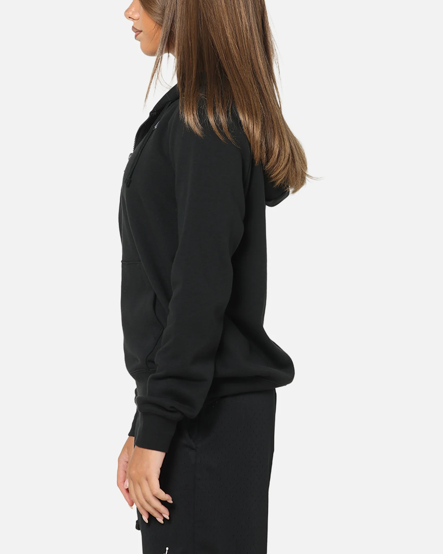 Nike Women's Sportswear Club Fleece Full-Zip Hoodie Black/White - Image 5