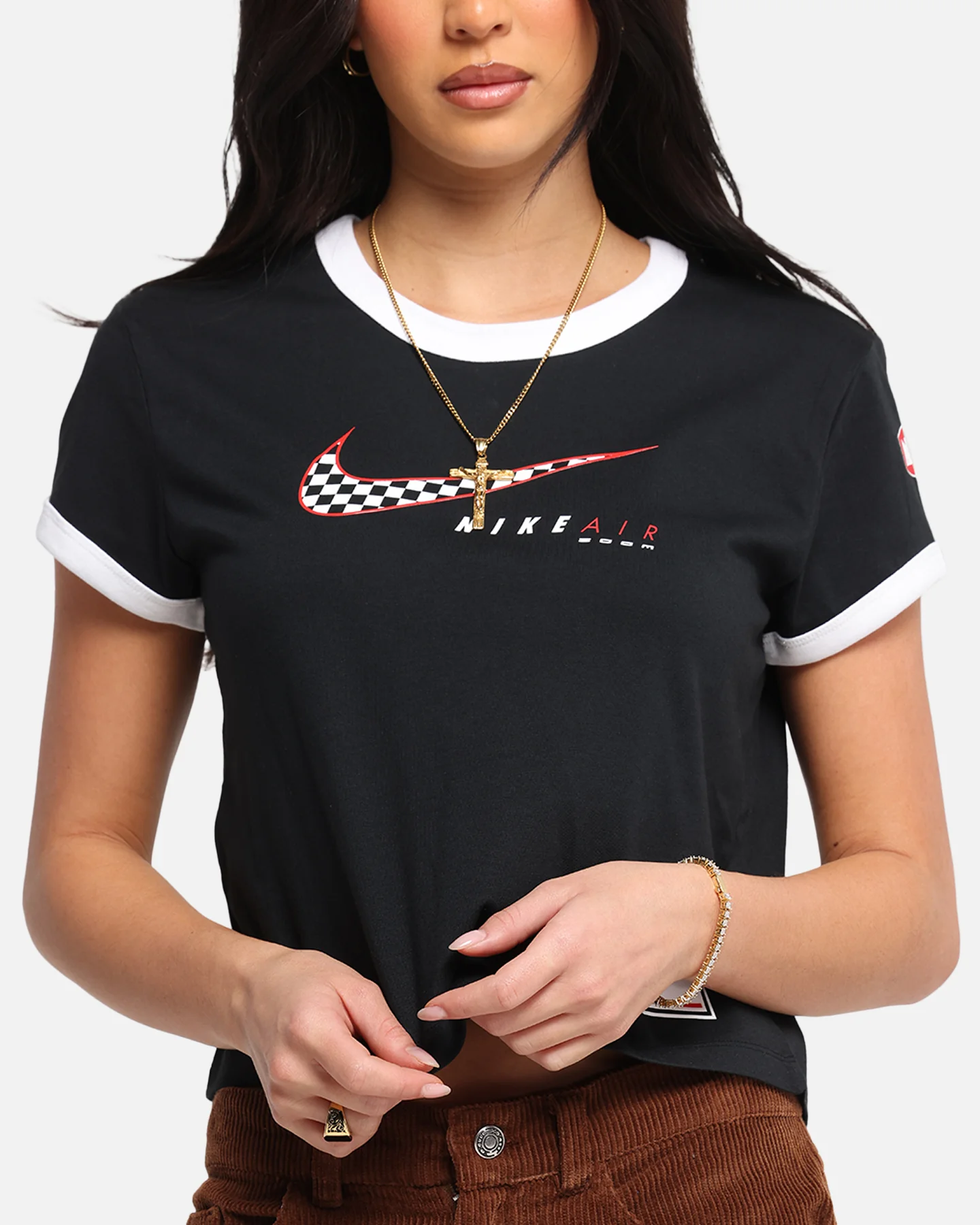 Nike Women's Sportswear Club Moto T-Shirt Black - Image 6