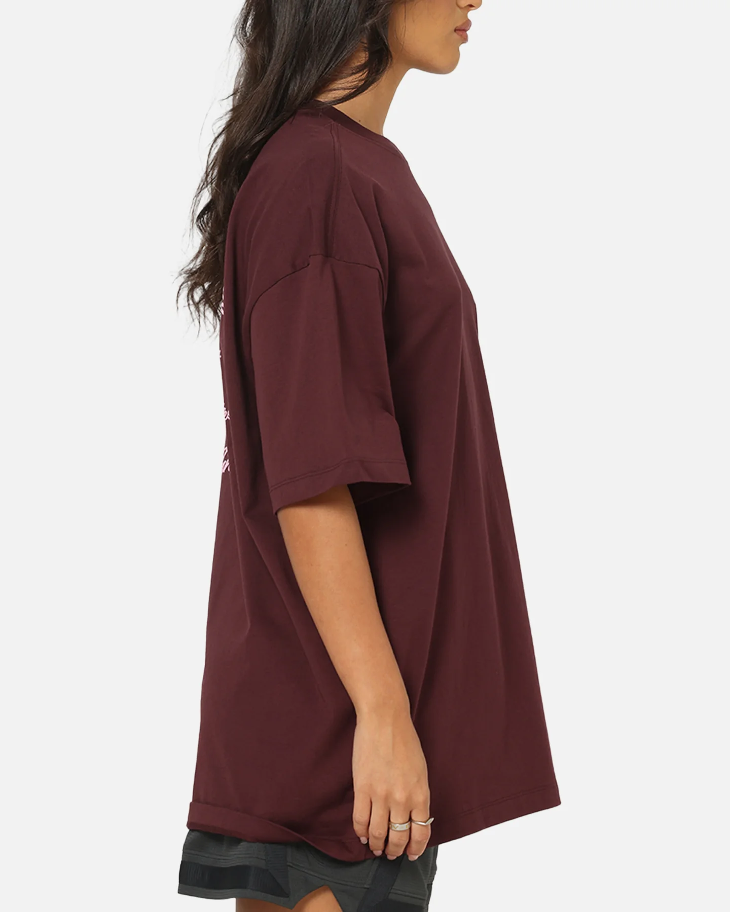 Nike Women's Sportswear Country Club Graphic Oversized T-Shirt Burgundy - Image 5