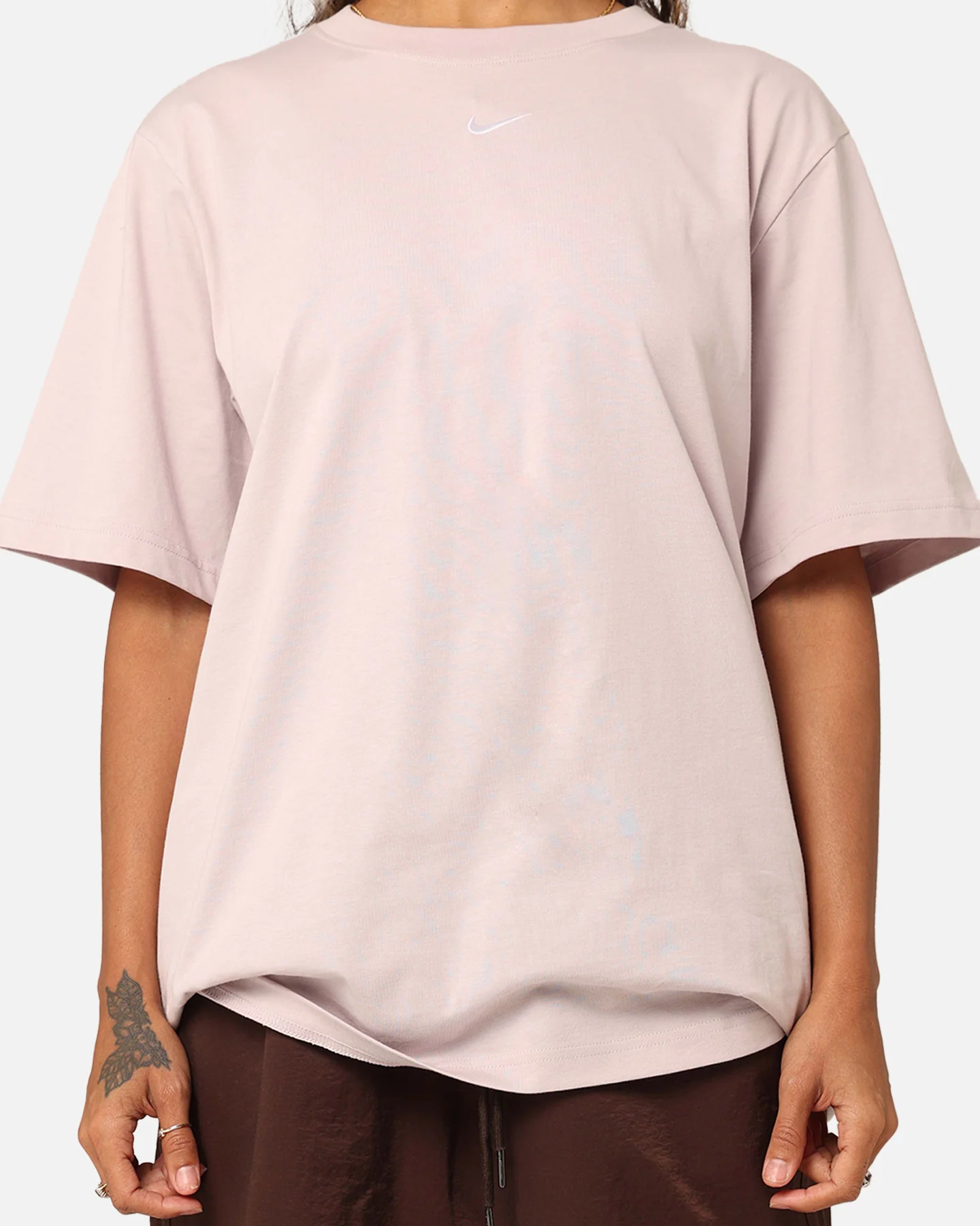 Nike Women's Sportswear Essential Boyfriend T-Shirt Light Orewood Brown/Sail - Image 3
