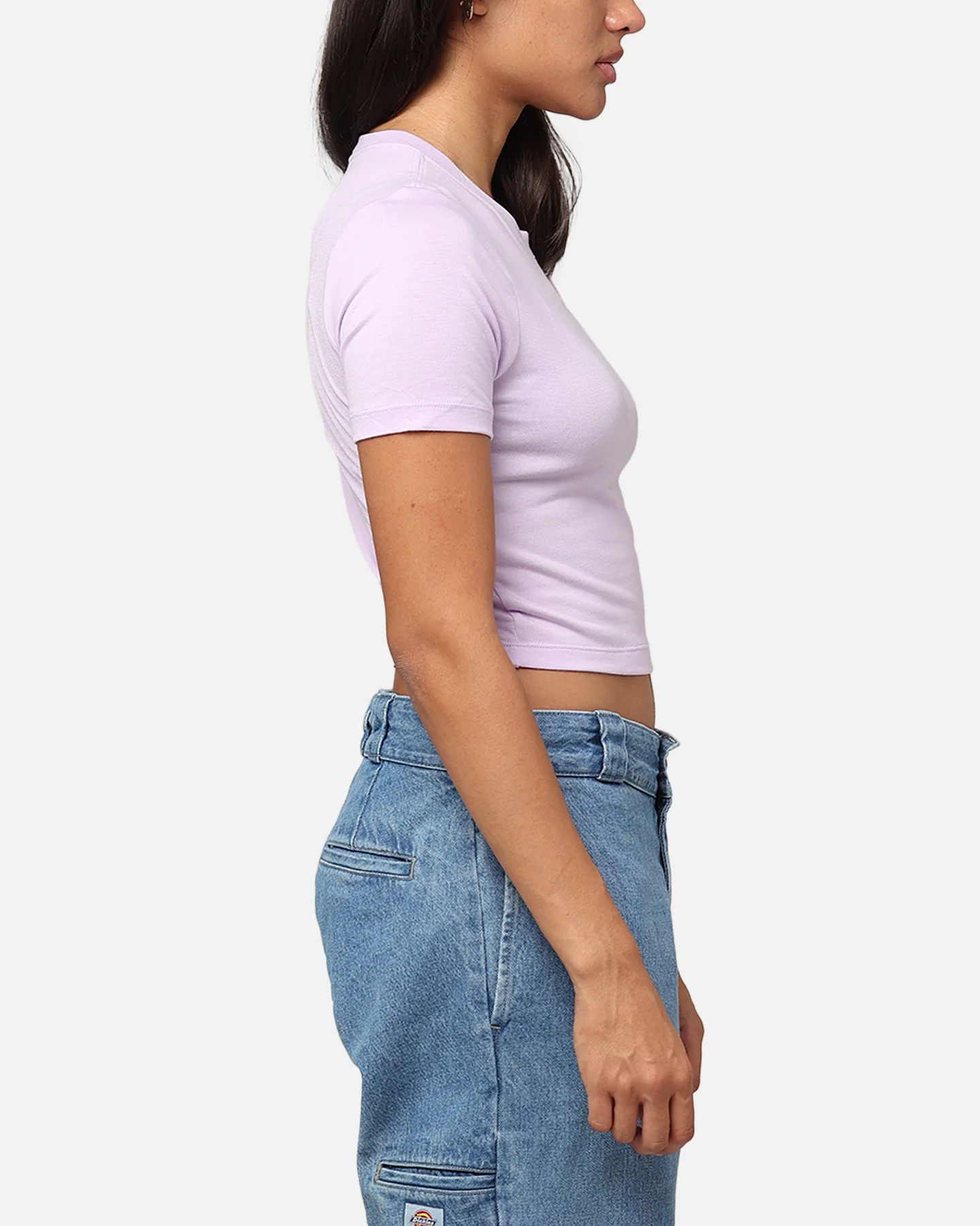 Nike Women's Sportswear Essential Slim Cropped T-Shirt Violet Mist/White - Image 4
